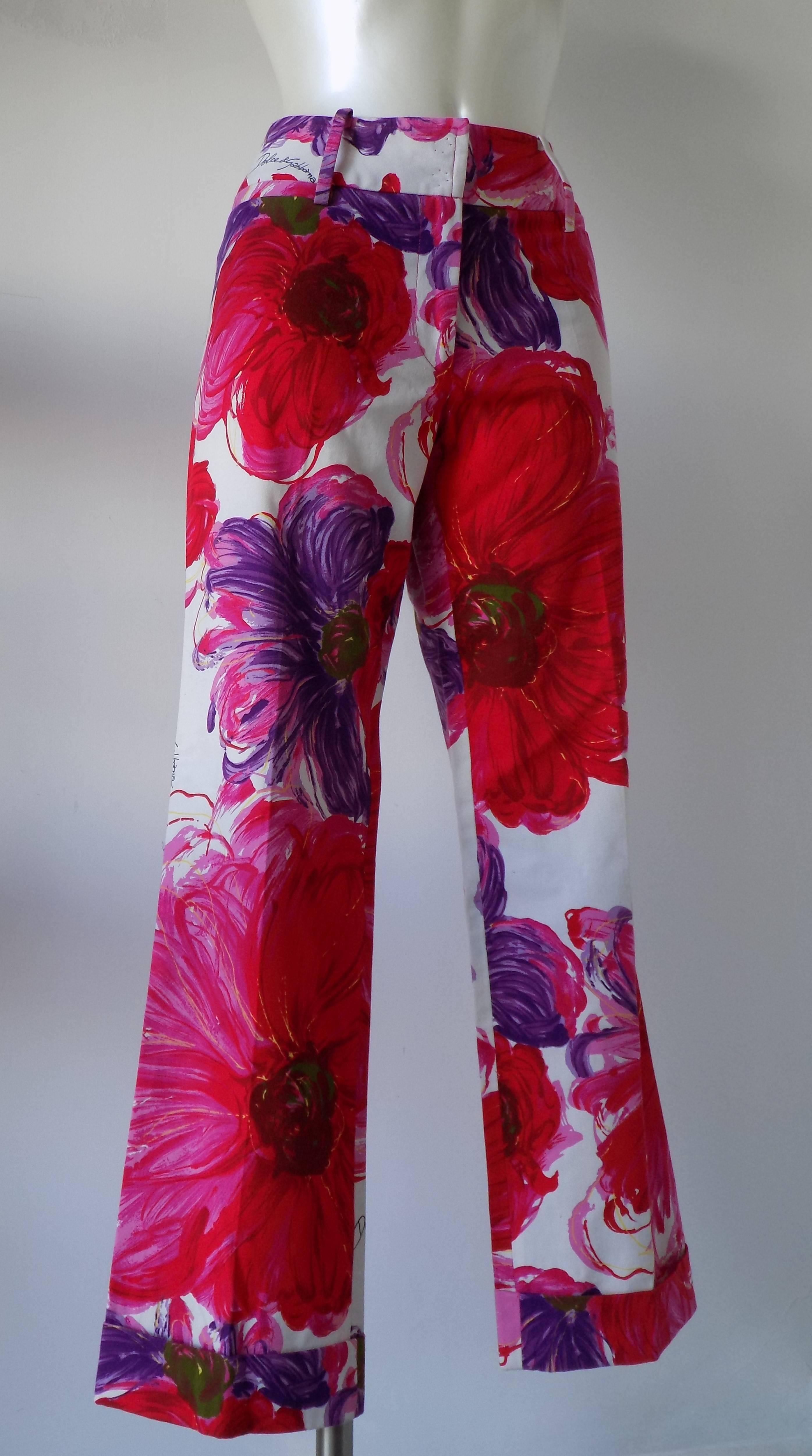 Red 1980s Dolce & Gabbana multicolour Pants