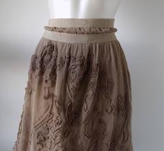 1980s Philosophy by Alberta Ferretti light brown / nude skirt NWOT