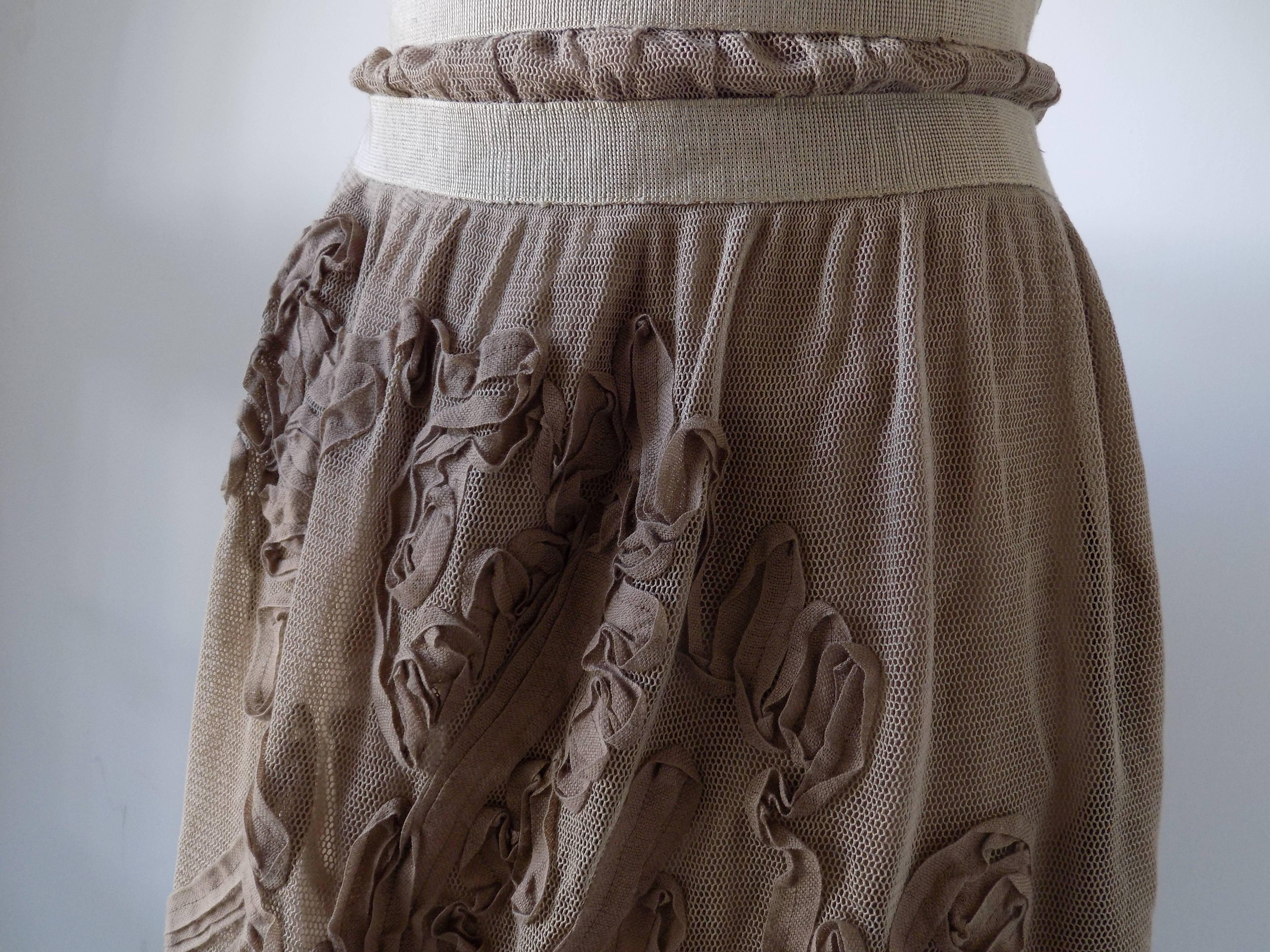 1980s Philosophy by Alberta Ferretti light brown / nude skirt NWOT In New Condition For Sale In Capri, IT