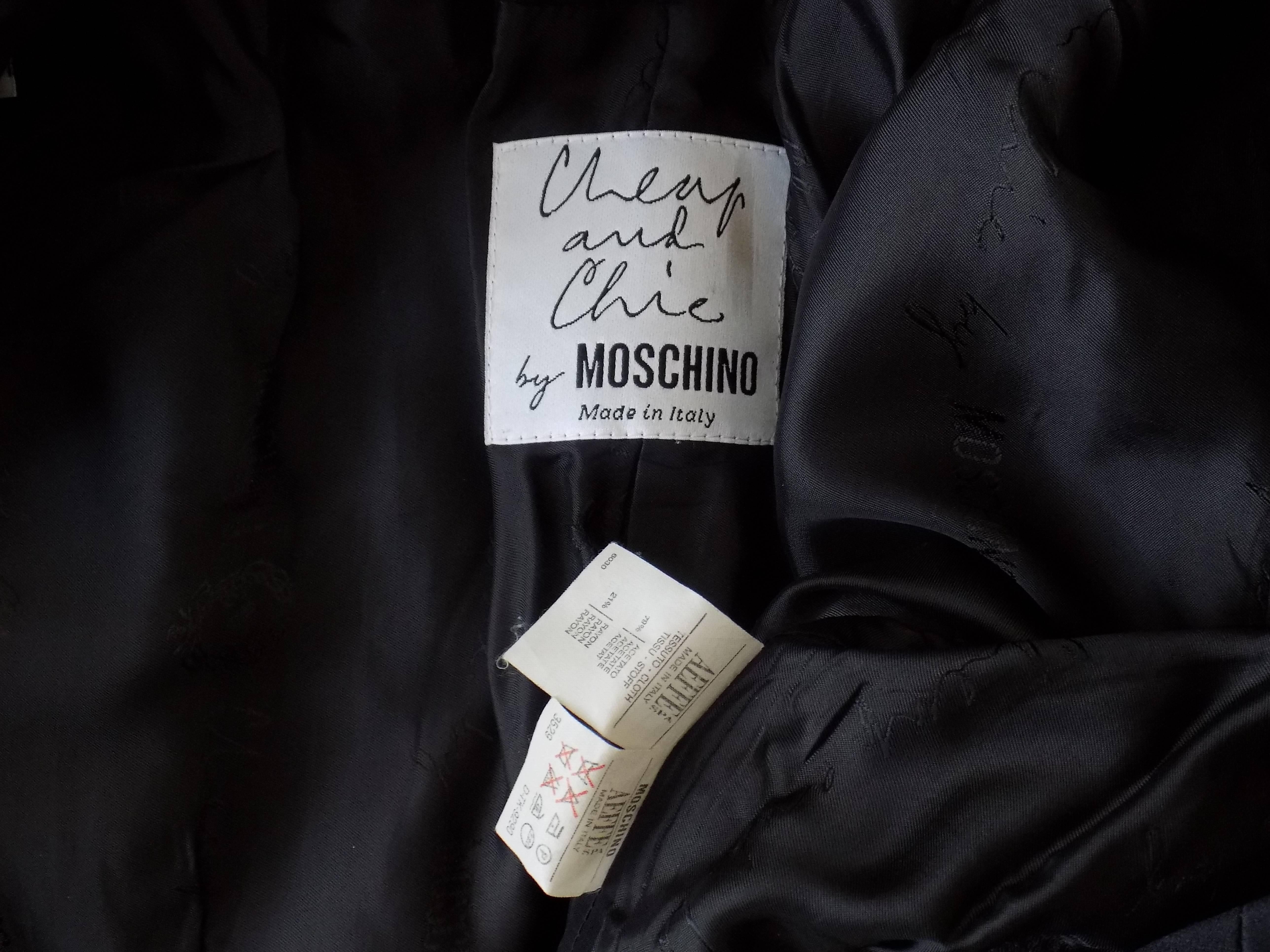 1970s Moschino Cheap and Chic black jacket For Sale at 1stDibs