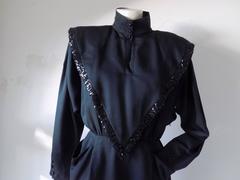 1970s Mariella Burani Black long dress