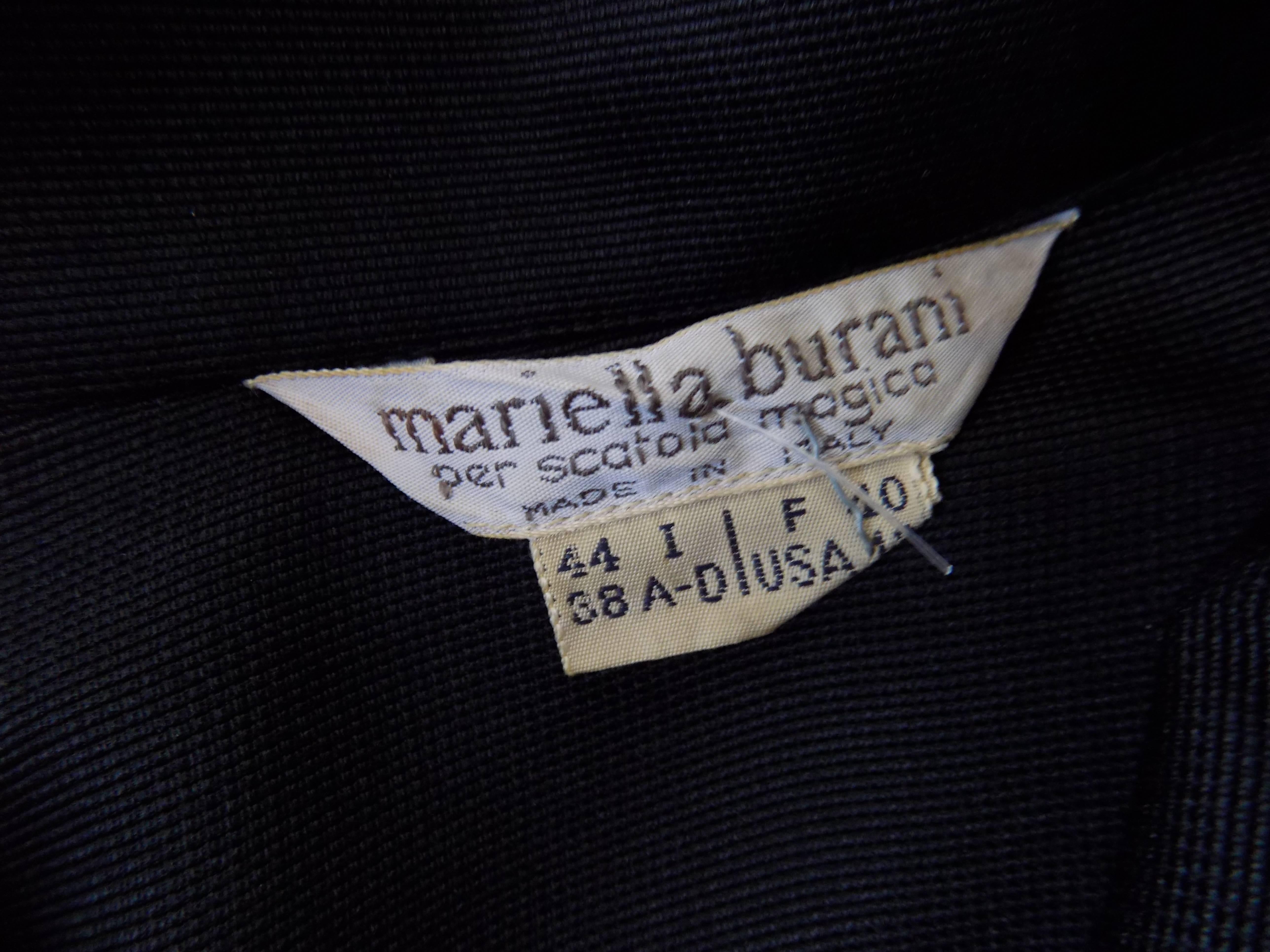 Mariella Burani - Robe longue noire des années 1970  en vente 2