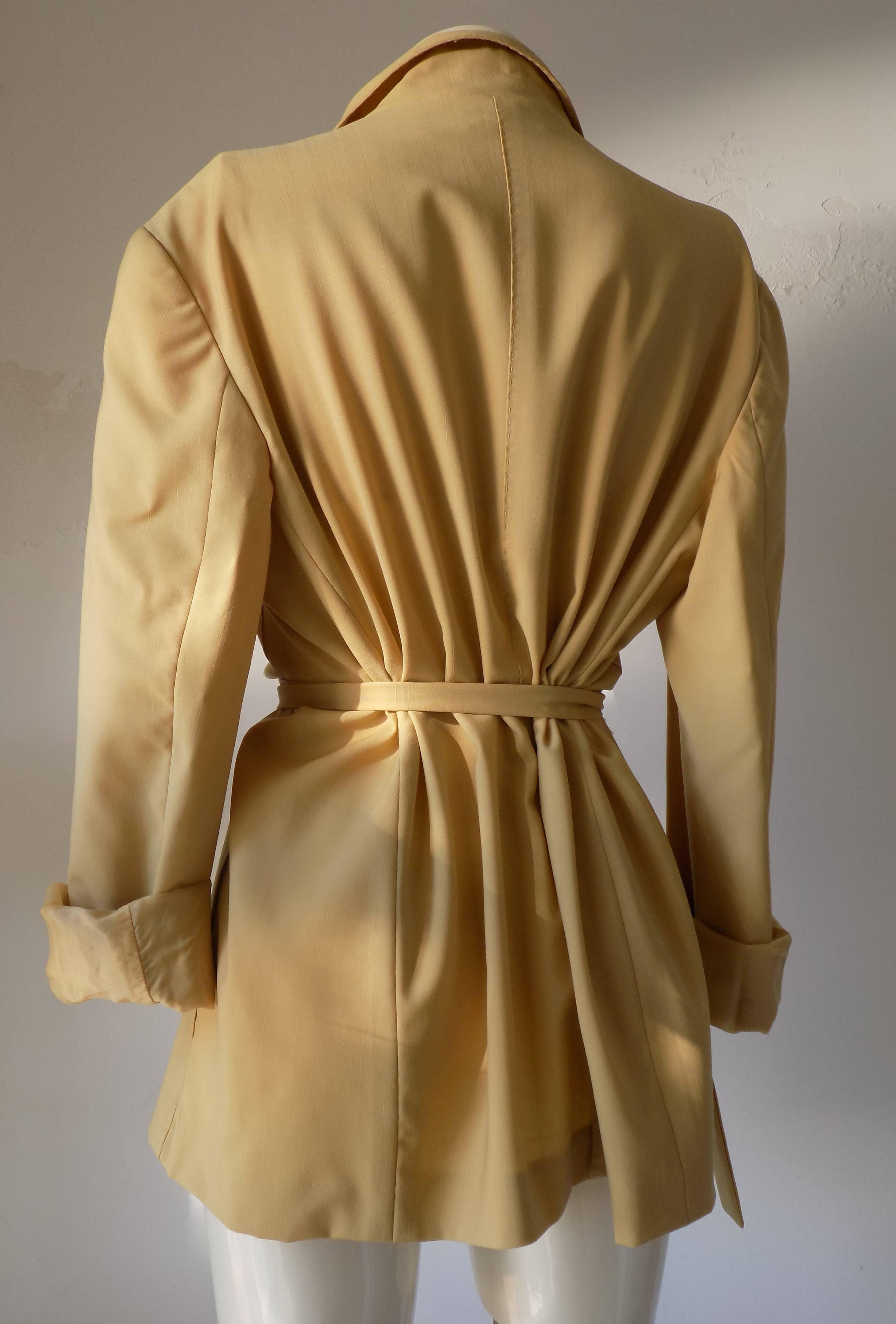 1980s Genny by Gianni Versace light brown wool jacket In New Condition For Sale In Capri, IT