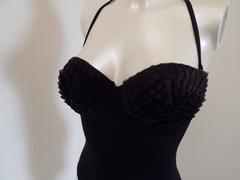 1980s Moschino mare black swimwear