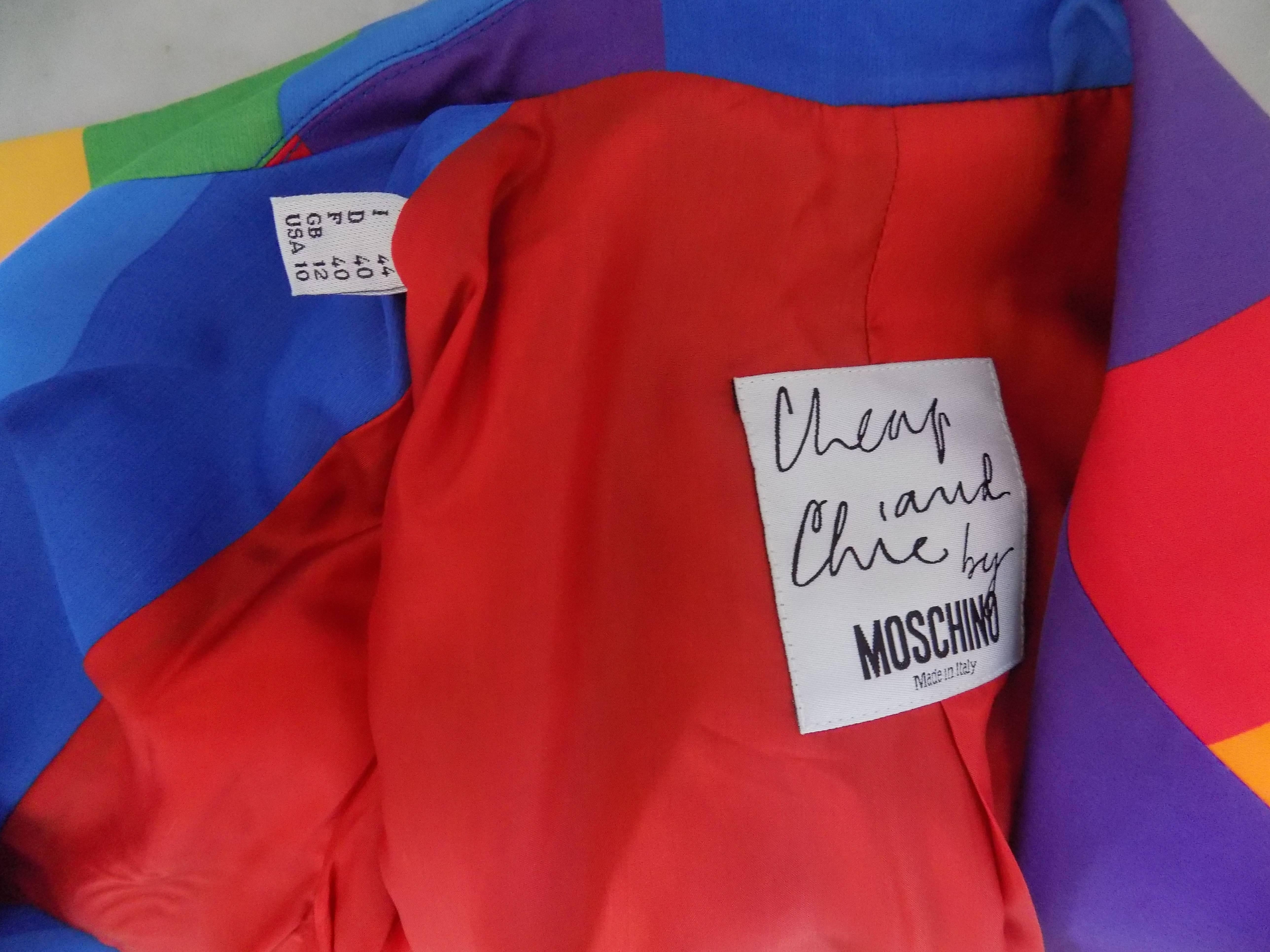 Women's or Men's 1970s Iconic Moschino Rainbow jacket