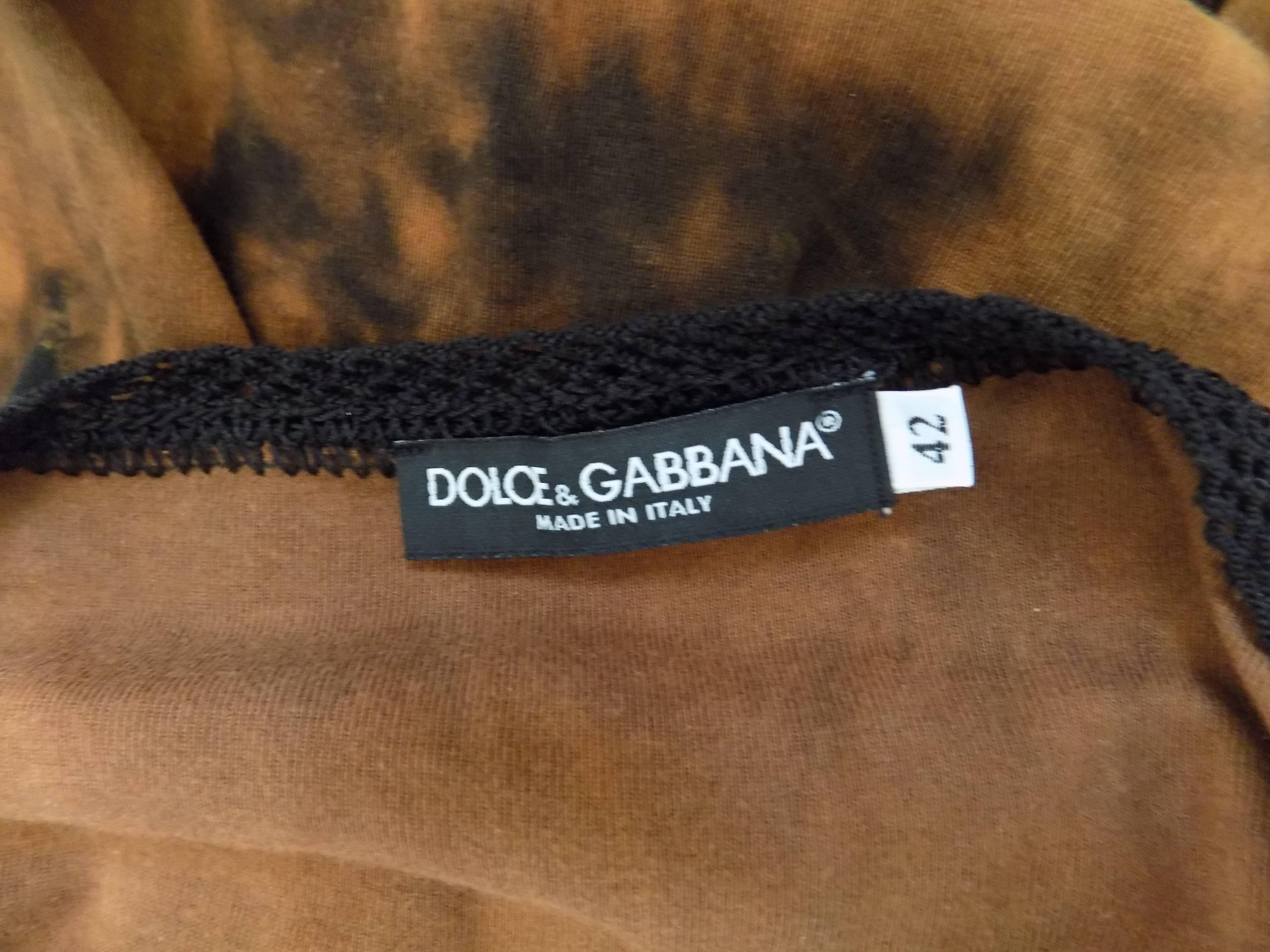 2000s Dolce & Gabbana brown and black shirt In New Condition In Capri, IT
