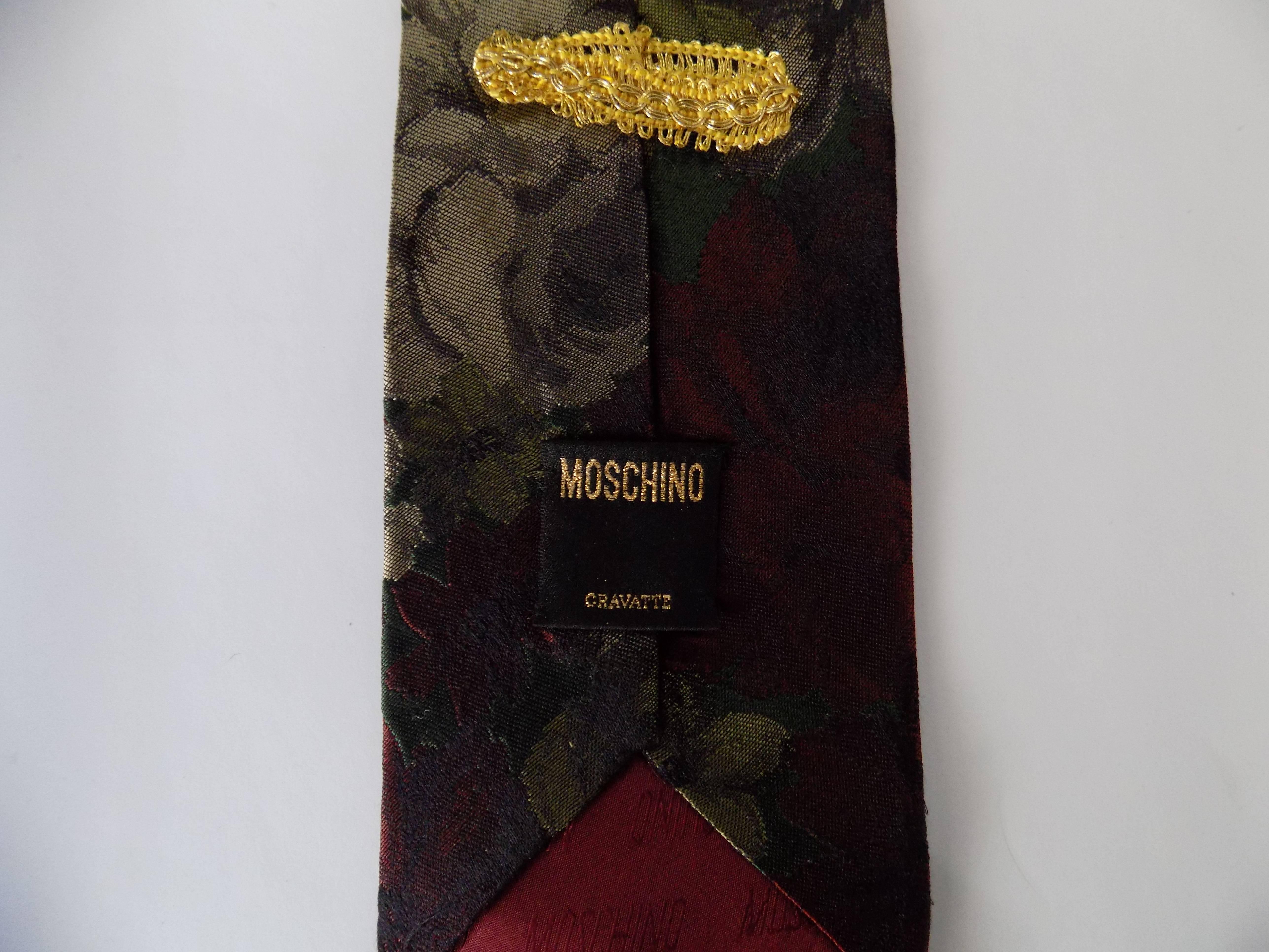 Black 1980s Moschino multicolour tie