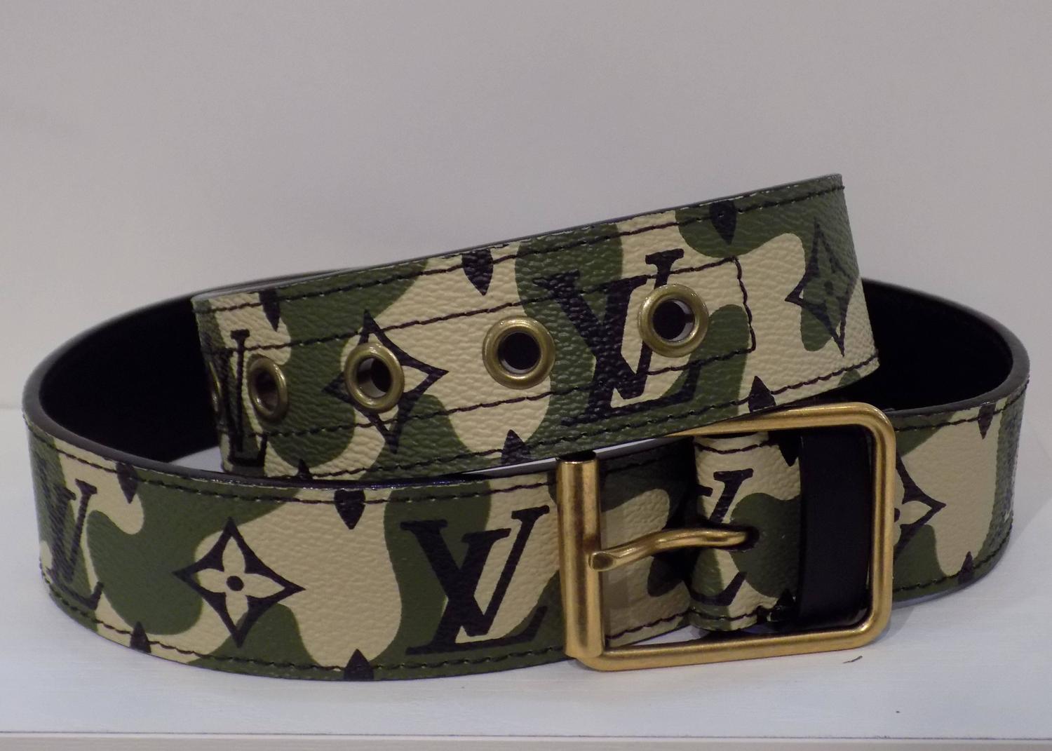 most wanted Louis Vuitton camouflage belt For Sale at 1stdibs