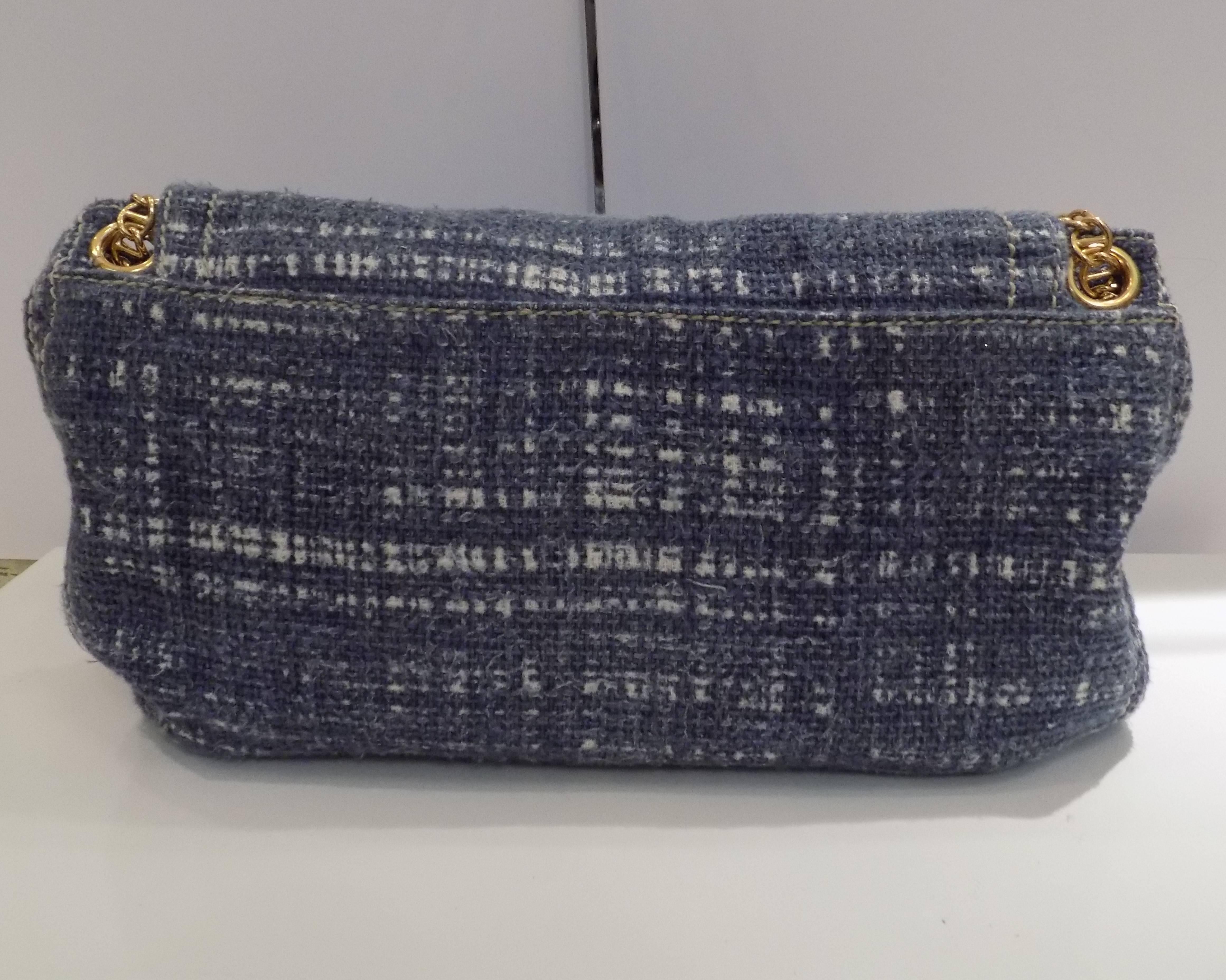 Black 2010s Prada denim Tweed Bag 