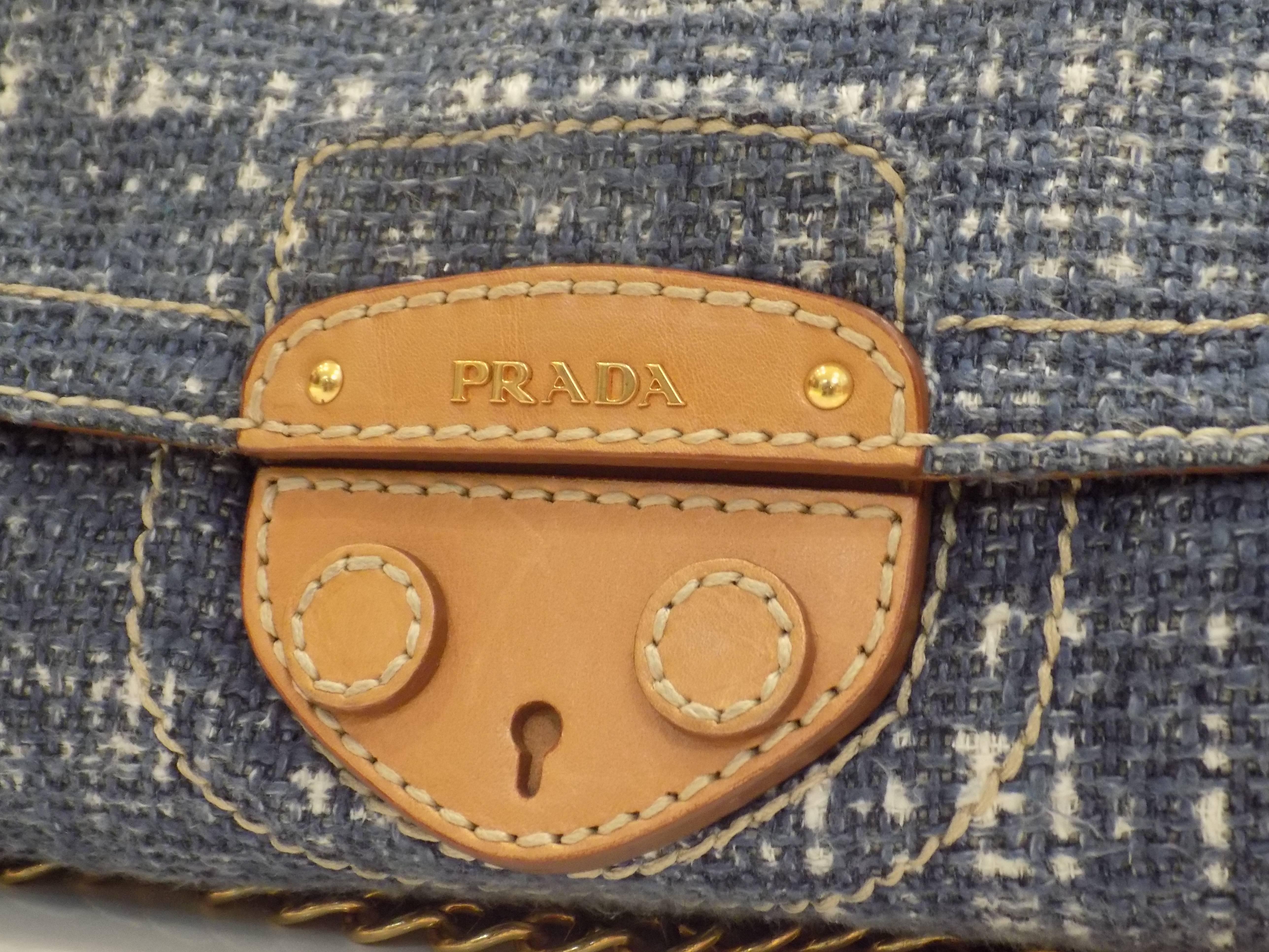 2010s Prada denim Tweed Bag  1