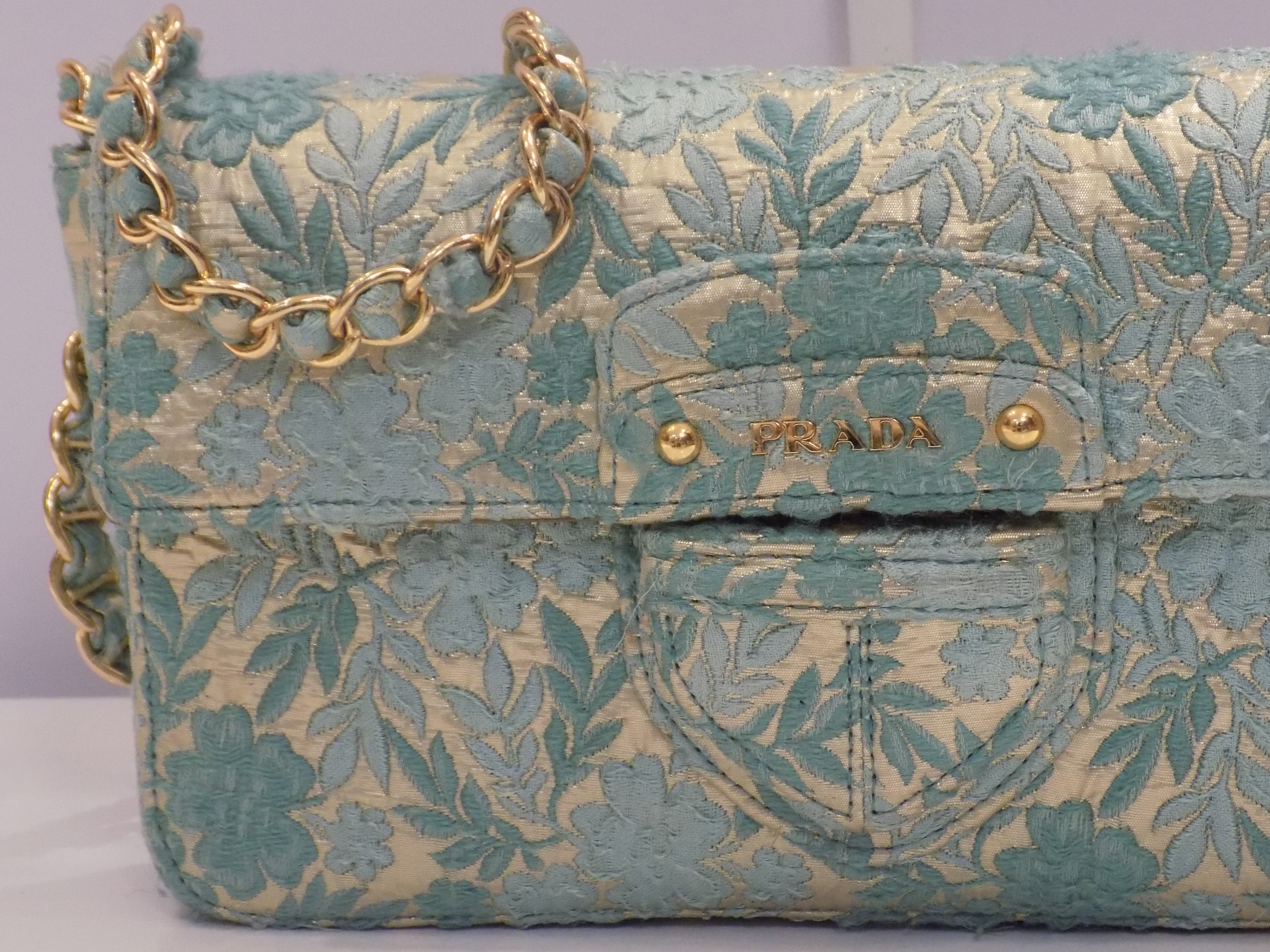 prada brocade shoulder bag
