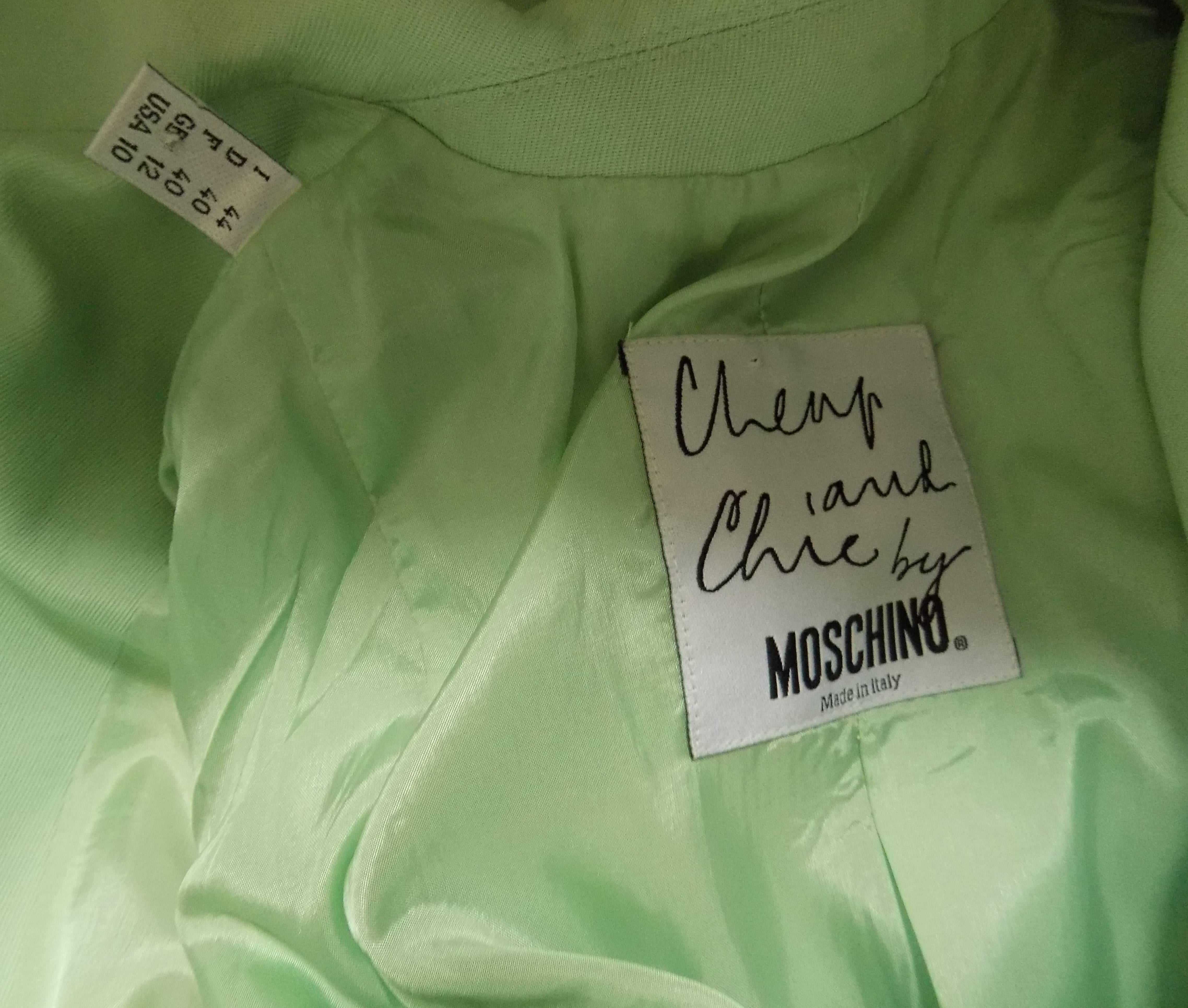 1980s Moschino Cheap & Chic green Jacket In Excellent Condition In Capri, IT