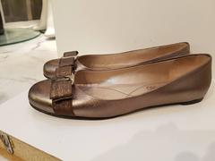 Salvatore Ferragamo Vintage Metallic Ballerina Flats Size 37, Italy