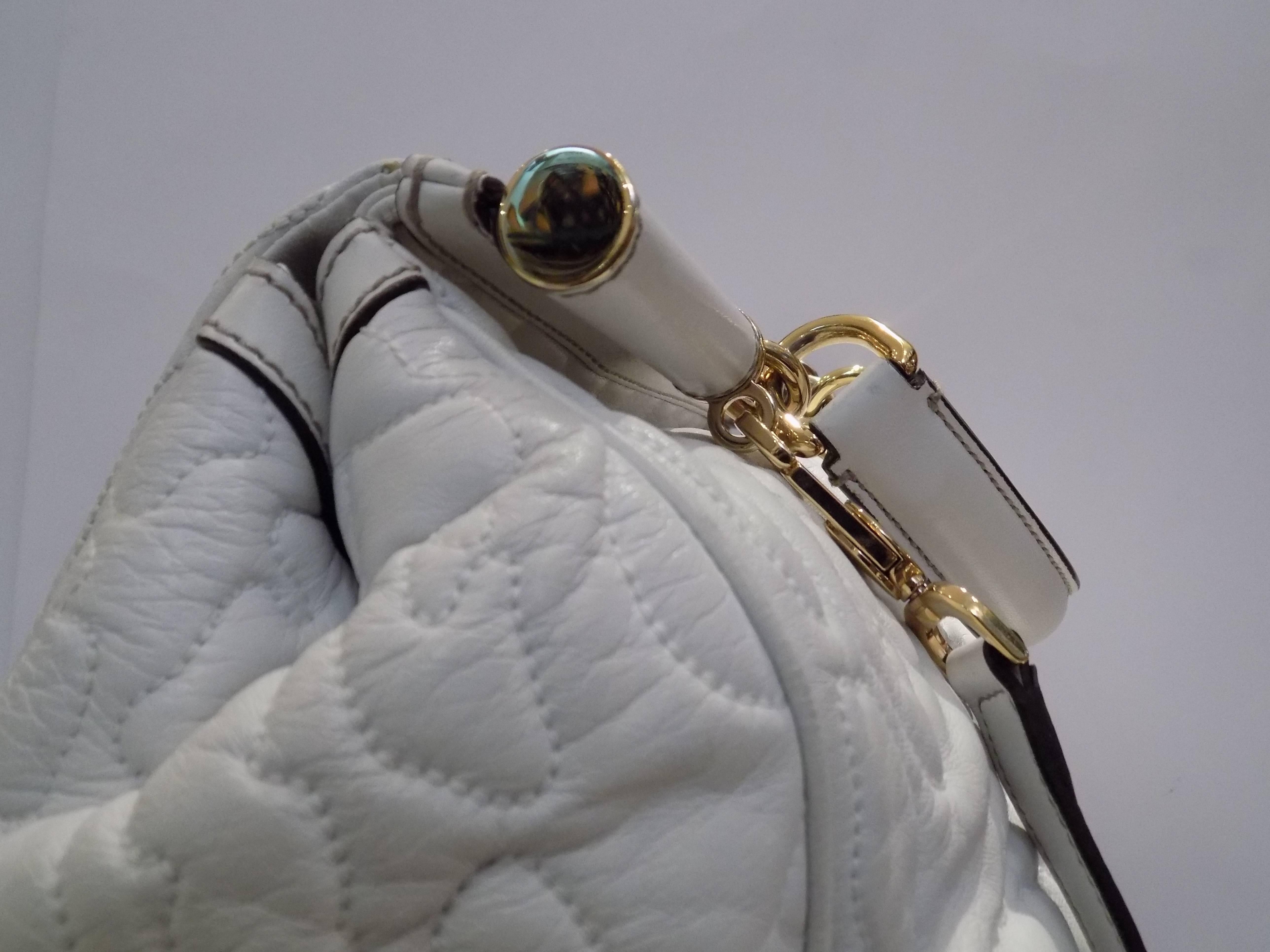 Gray Dolce & Gabbana Miss Sicily white leather bag