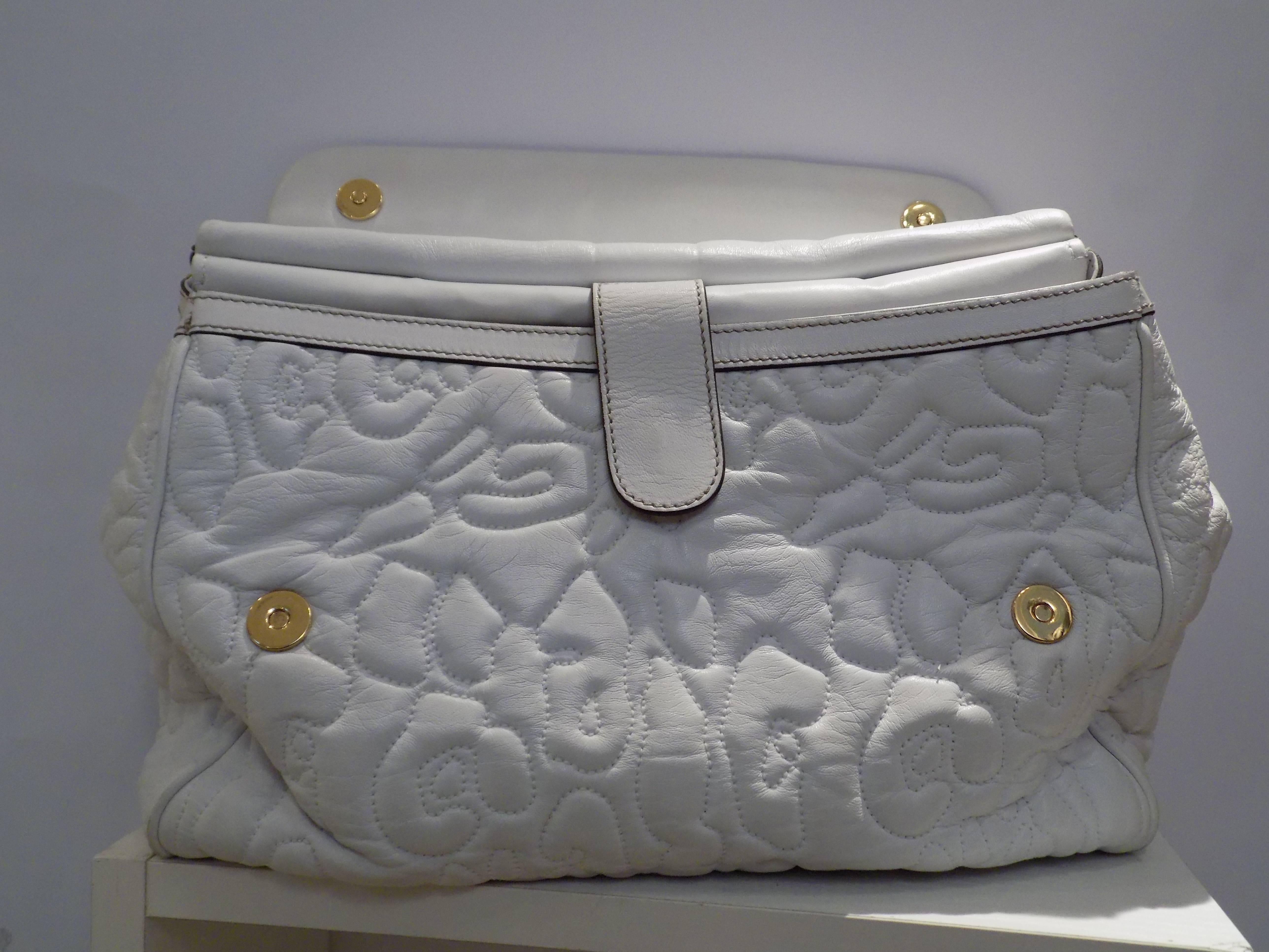 Dolce & Gabbana Miss Sicily white leather bag In Excellent Condition In Capri, IT