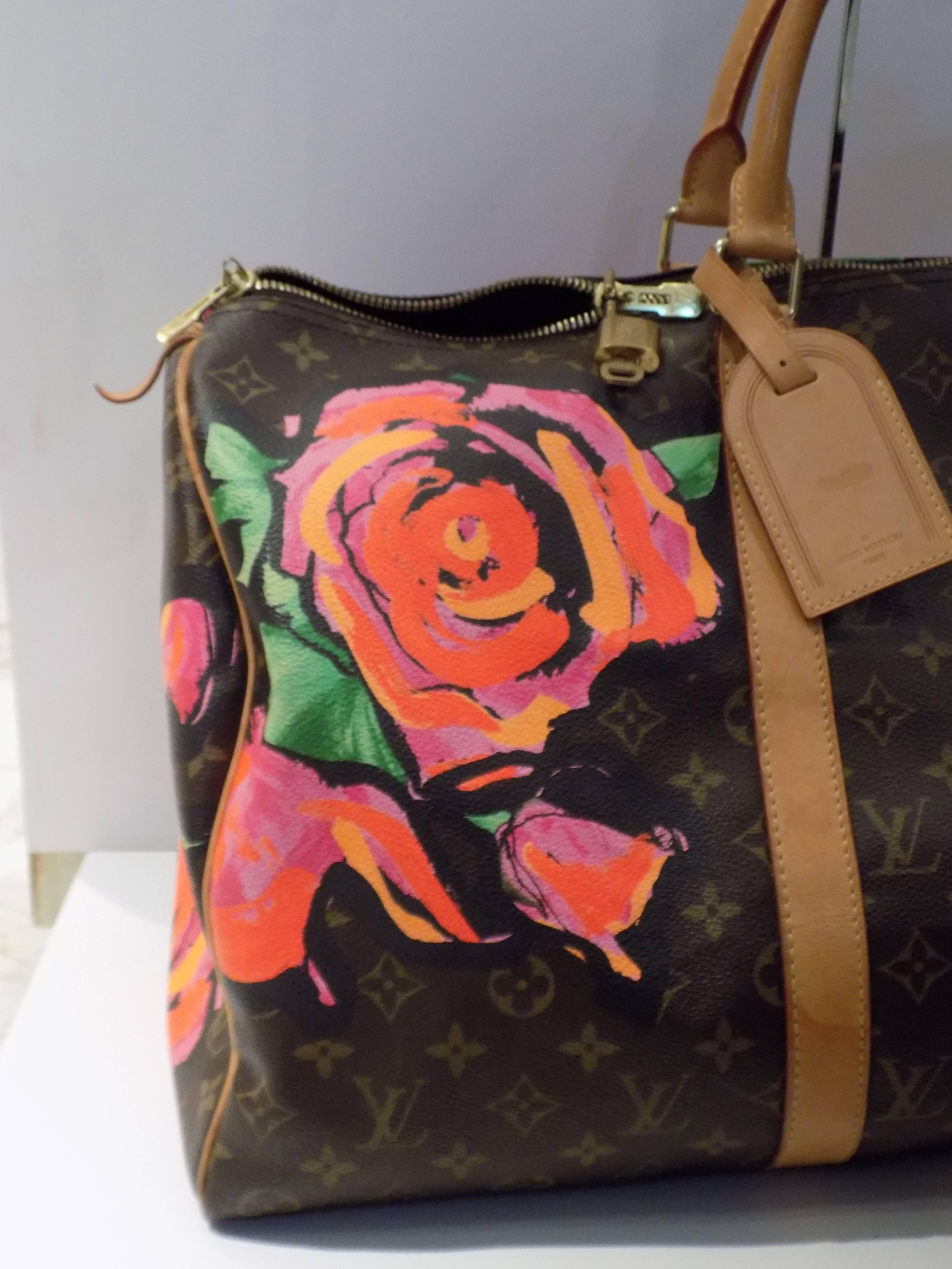 Black Louis Vuitton Stephen Sprouse Roses Keepall 50