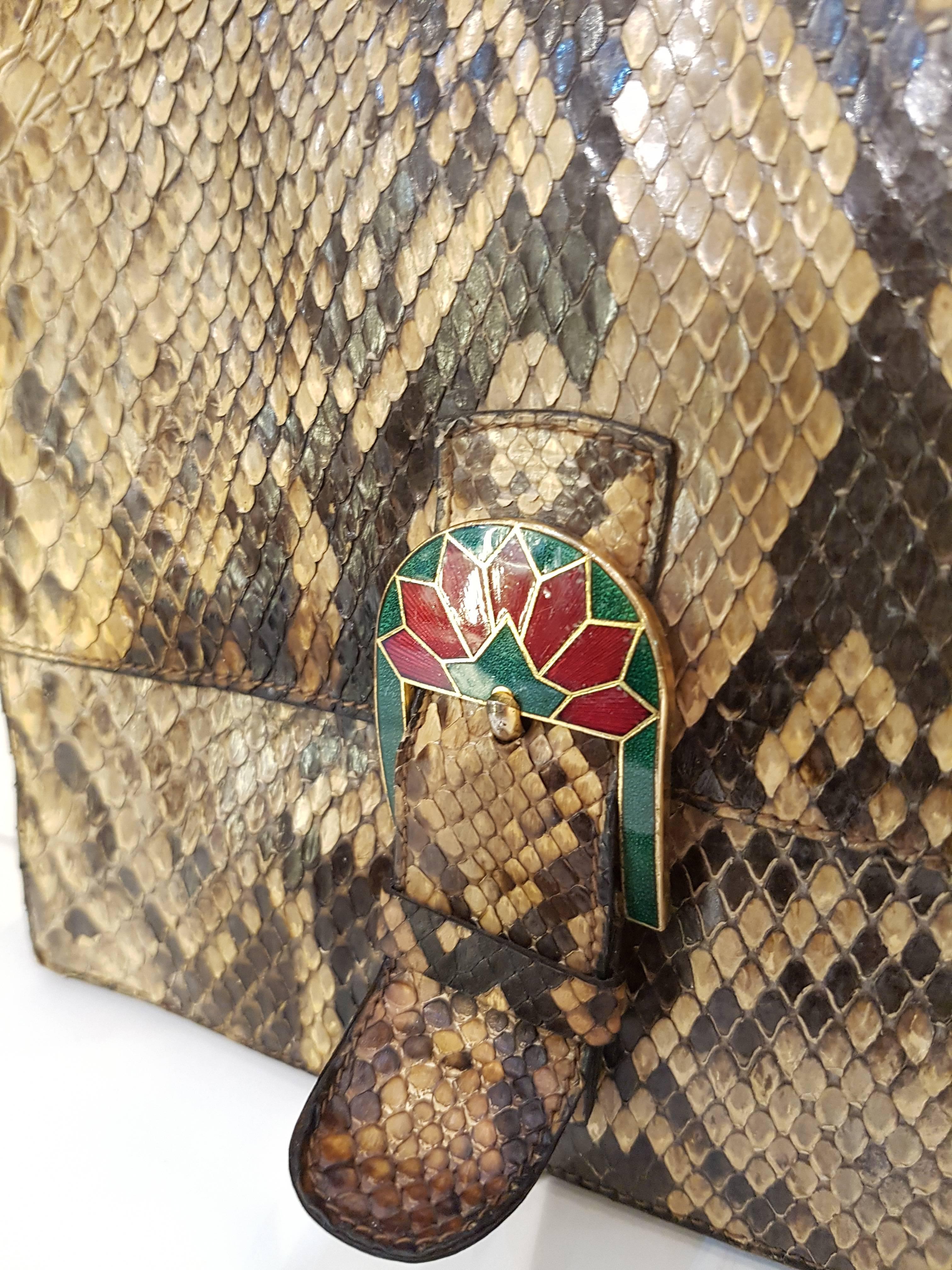 1980s Fendi python skin bag  In Excellent Condition In Capri, IT