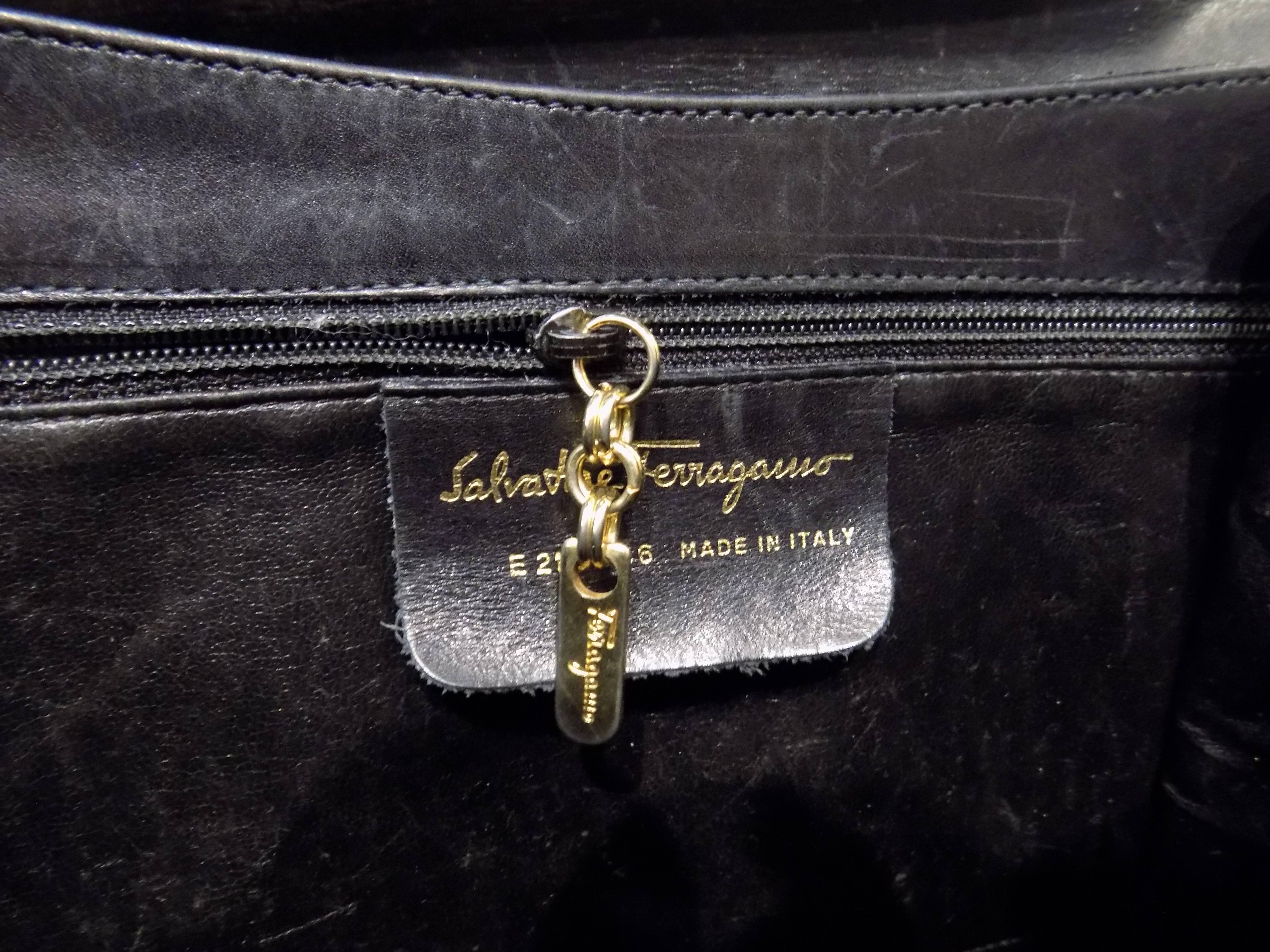 Salvatore Ferragamo Black Lizard Bag 1