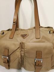 1990s Prada beije Textile bag