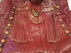Gucci Babouska Red Ostrich Bag