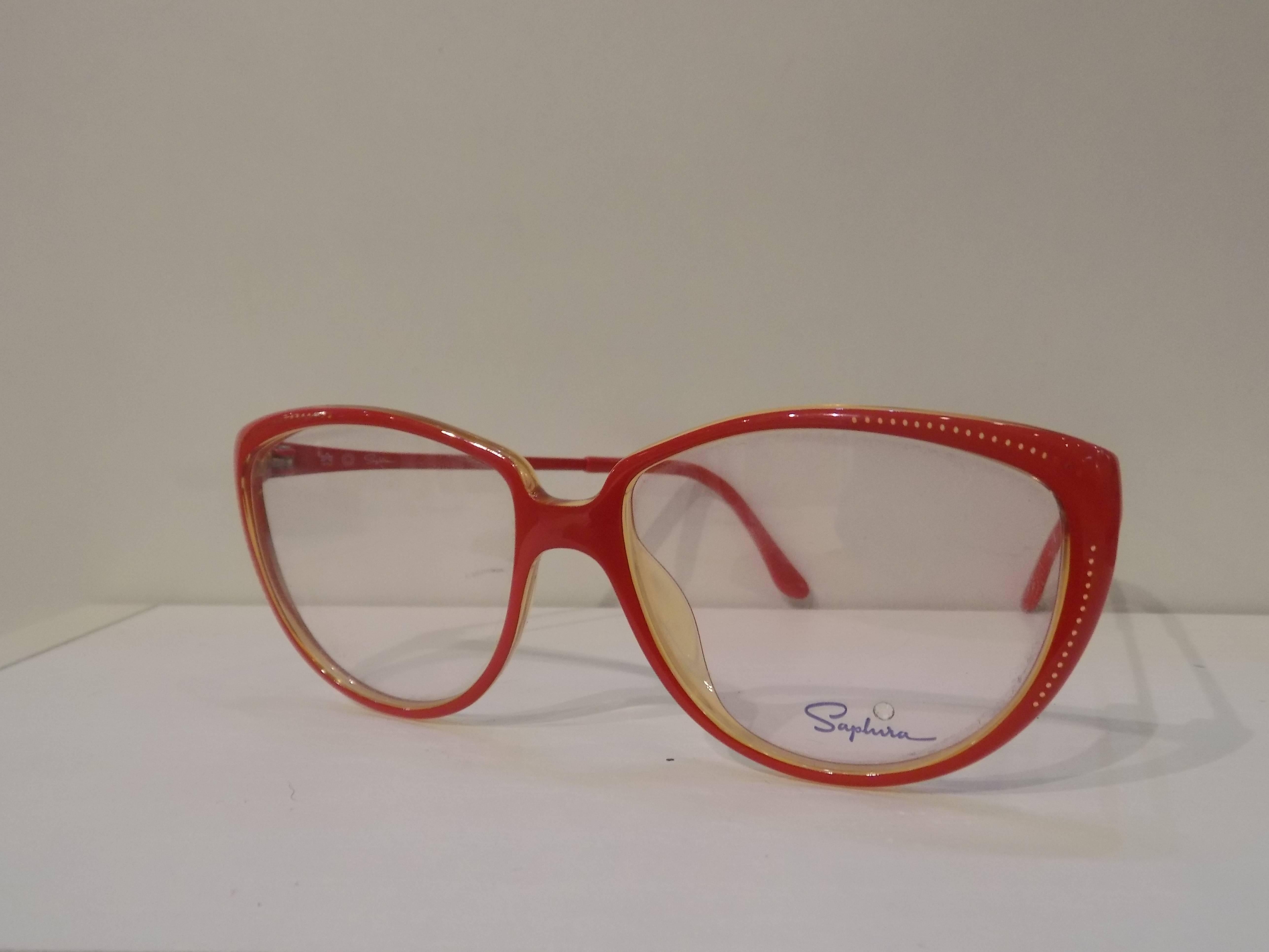 1980s Saphira frame- glasses In New Condition In Capri, IT