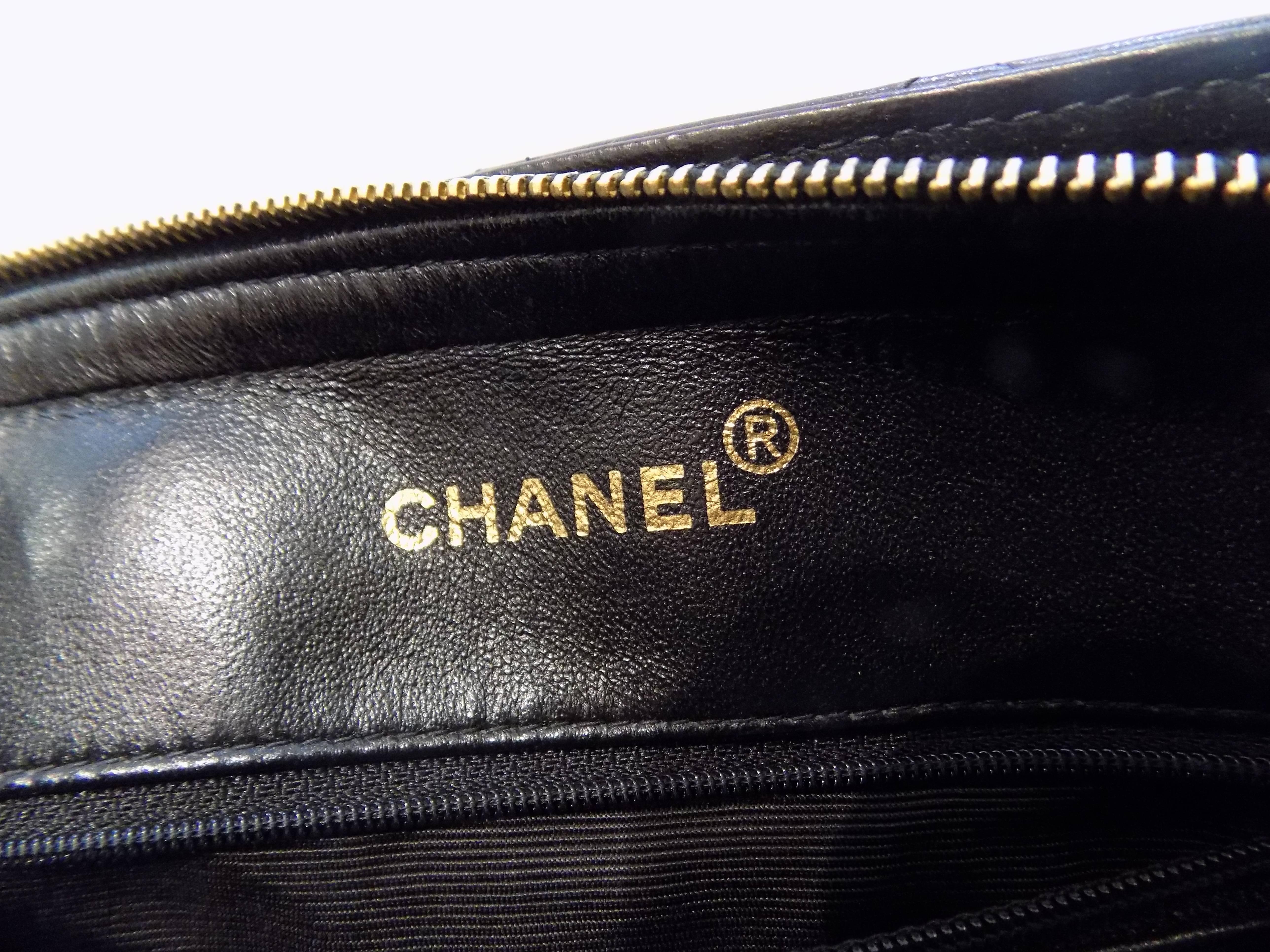 Chanel Black Lambskin Leather Bag 1