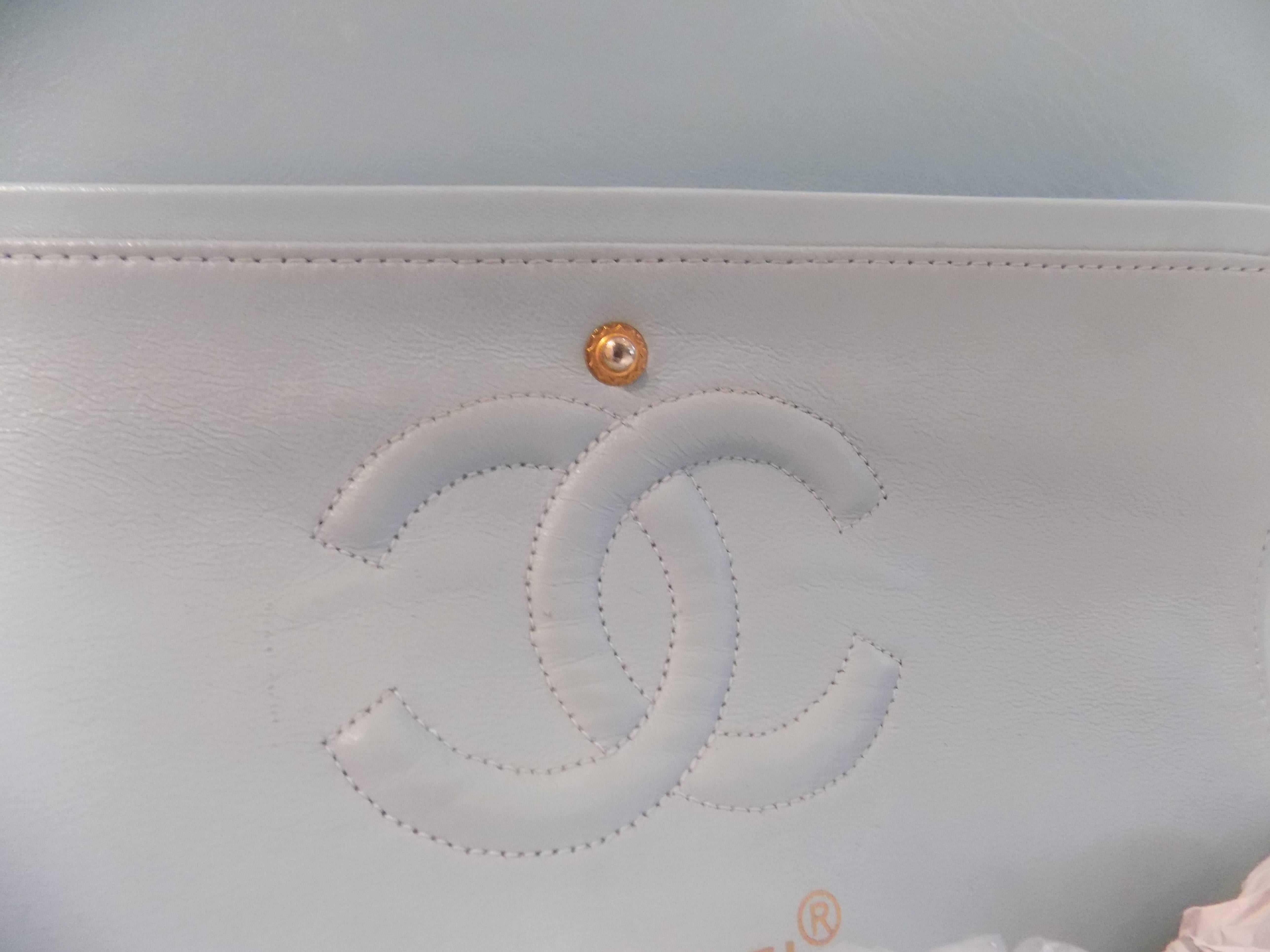 Chanel Light Blue 2.55 Leather Bag In New Condition In Capri, IT