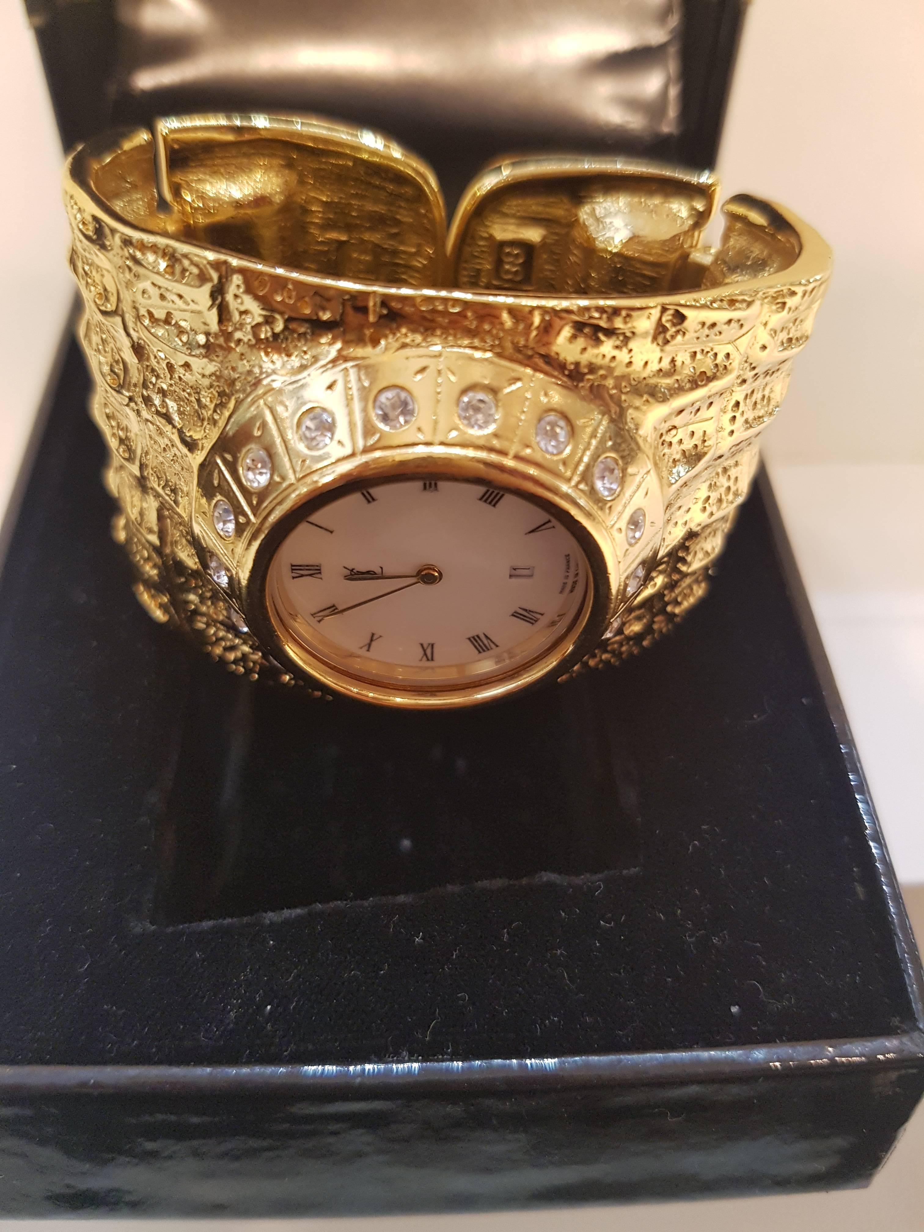 Women's 1990s Yves Saint Laurent Collection gold tone watch