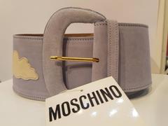 Moschino light blu white clouds NWOT belt