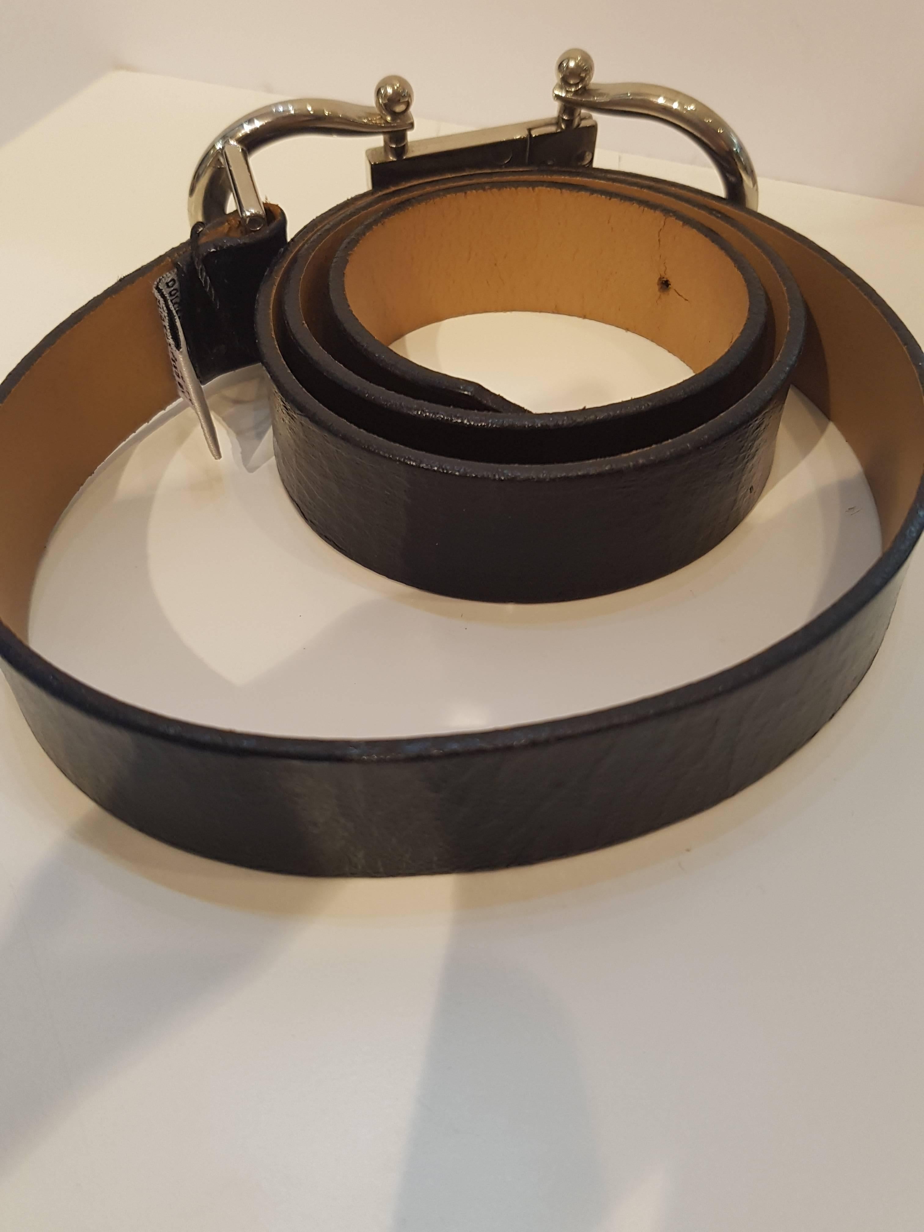 Dolce & Gabbana Black leather belt In Excellent Condition In Capri, IT