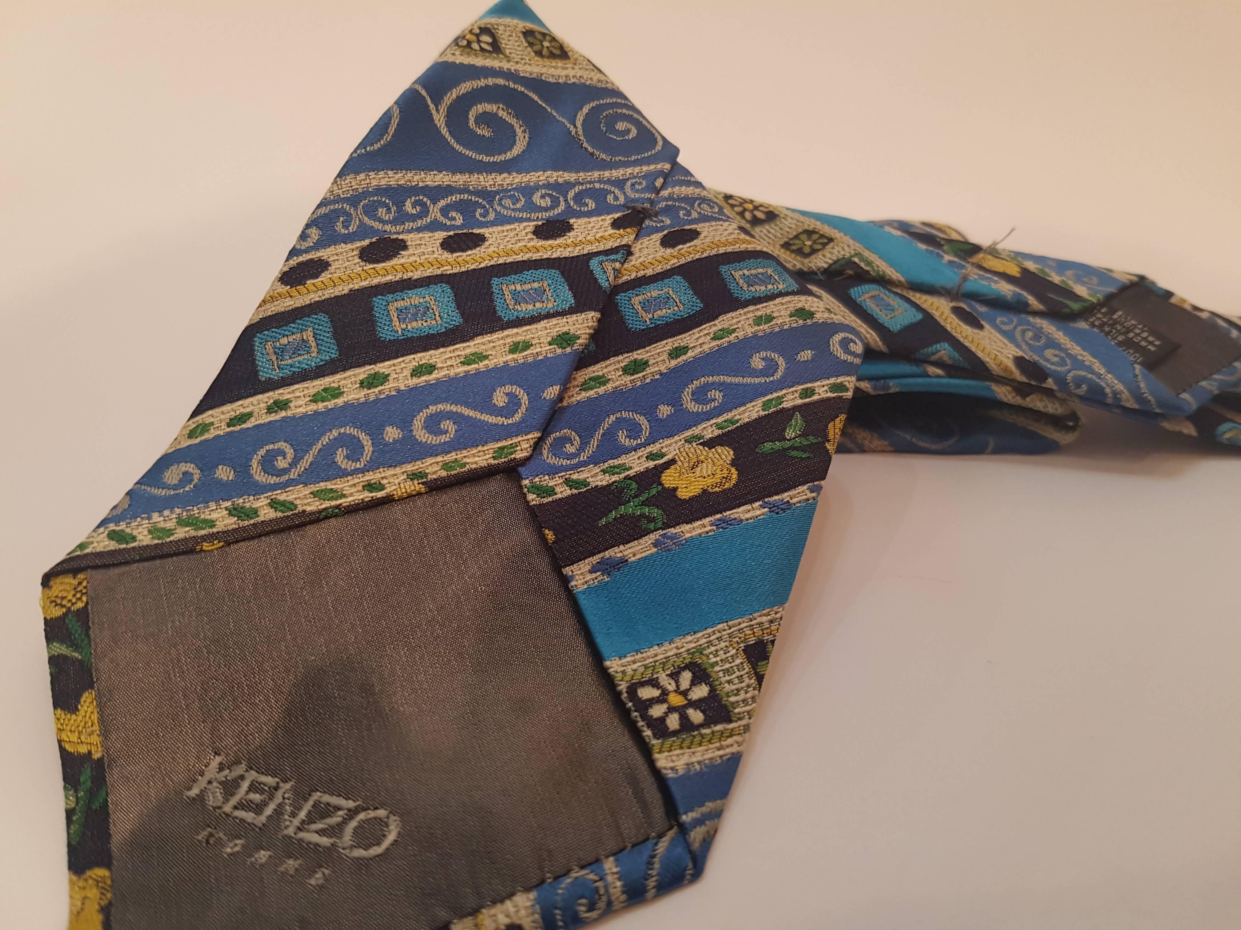 Gray Kenzo multicolour blu vintage tie