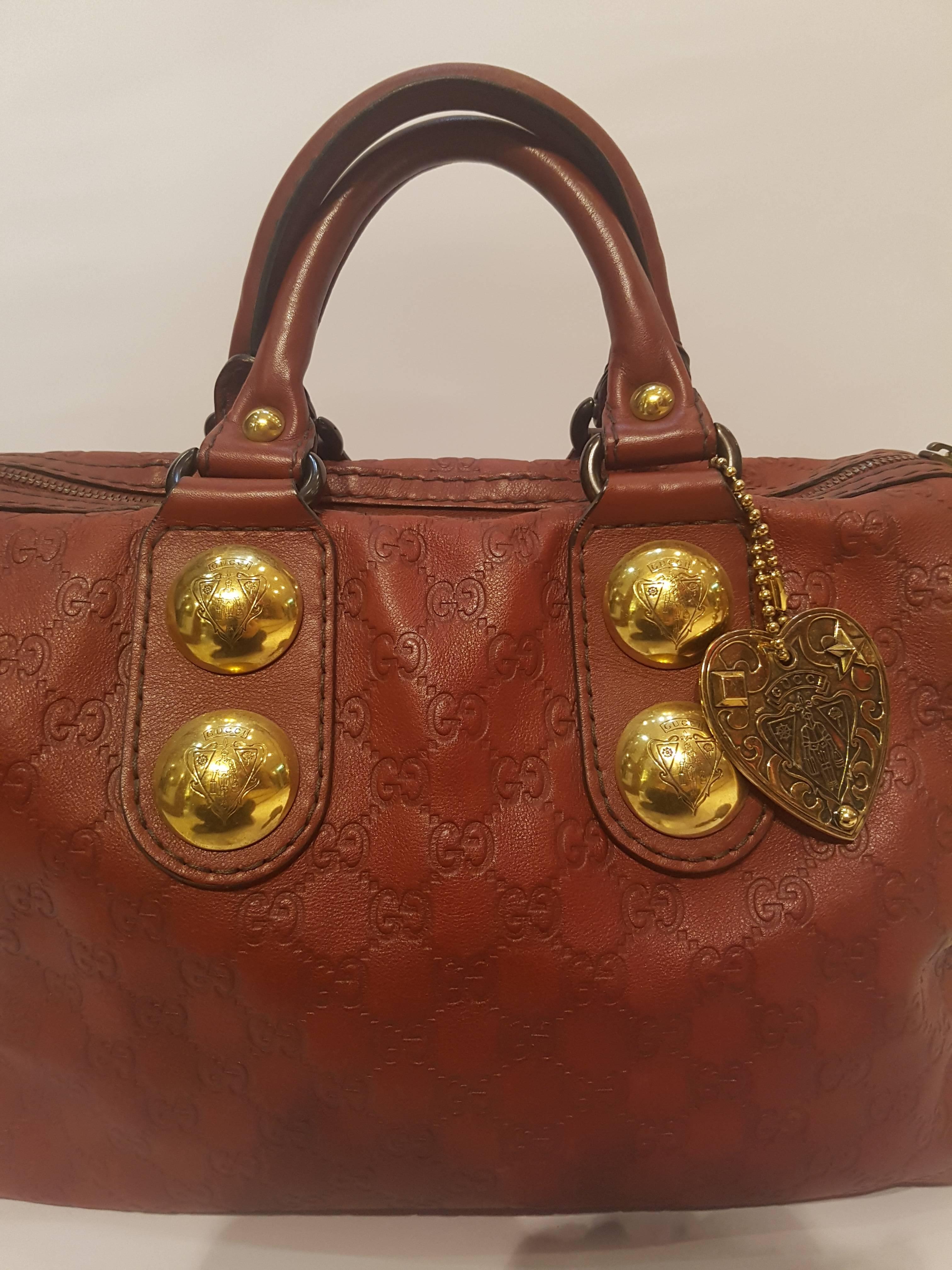 Gucci Red Babouska Boston Bag In Good Condition In Capri, IT