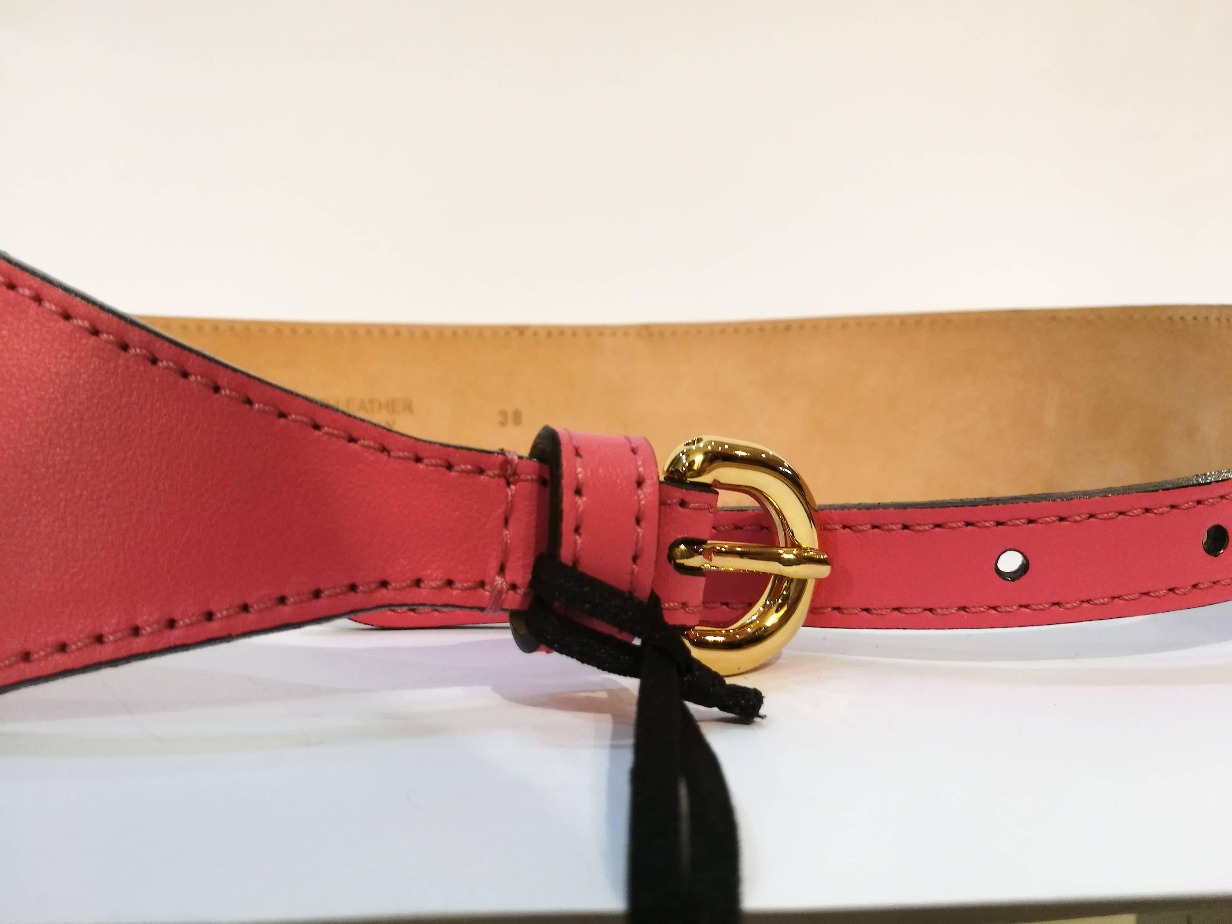 Brown Moschino Pink Belt NWOT