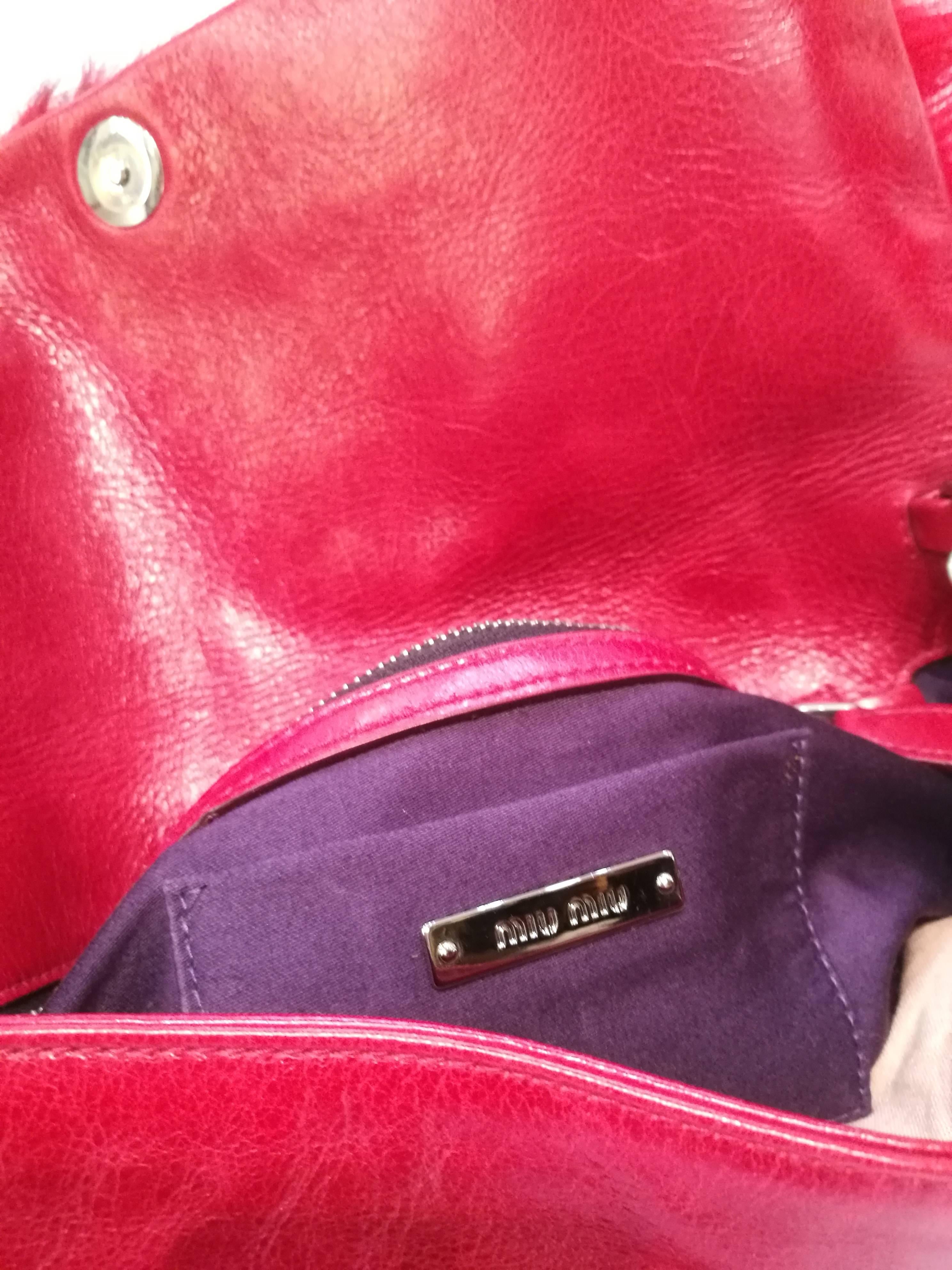 Brown Miu Miu Red and Black Shoulder Bag with crystal swarovski