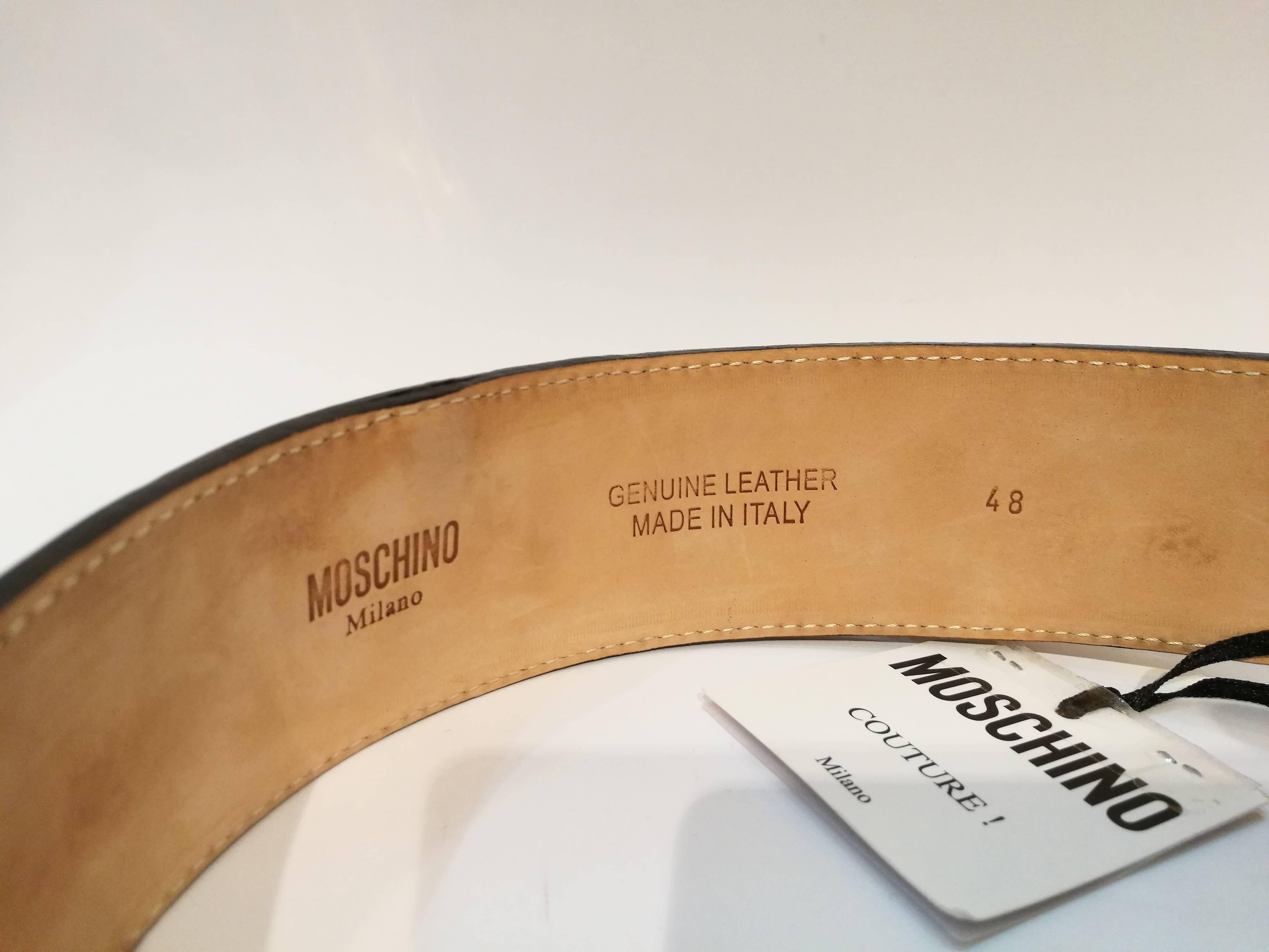 Women's Moschino White Leather Belt