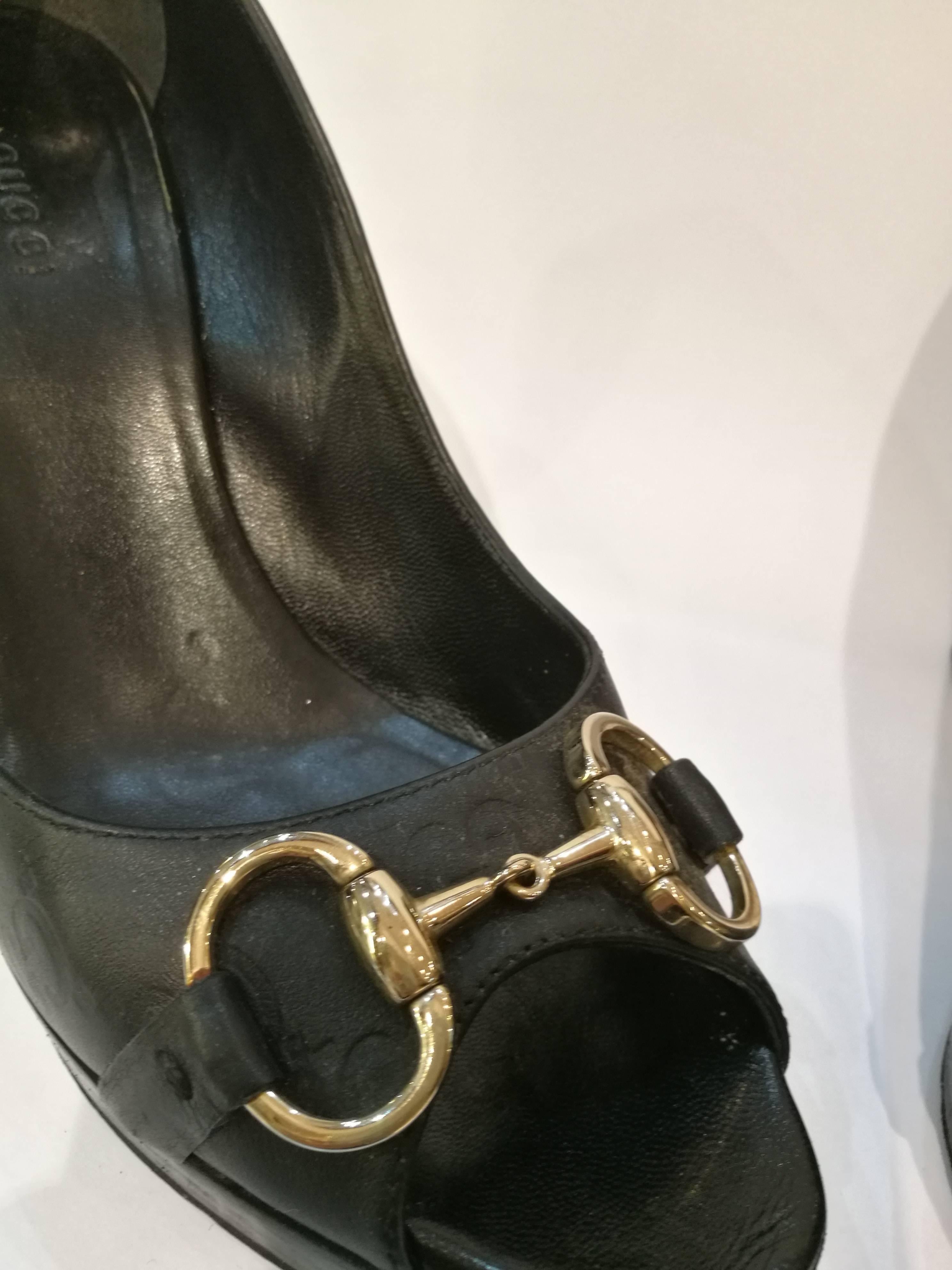 Gucci Black leather chain collection decollete 2