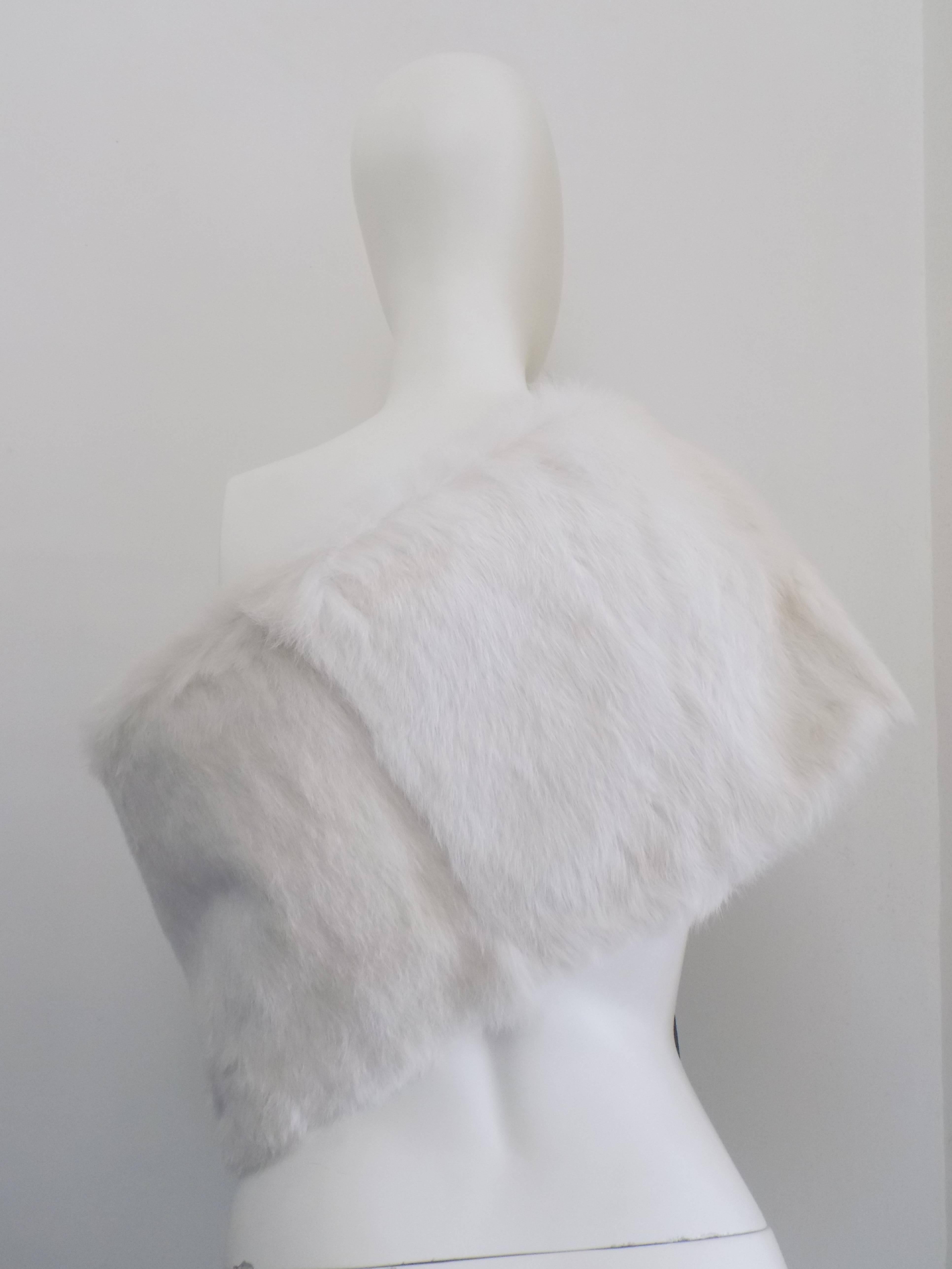 Vintage white fur shrug