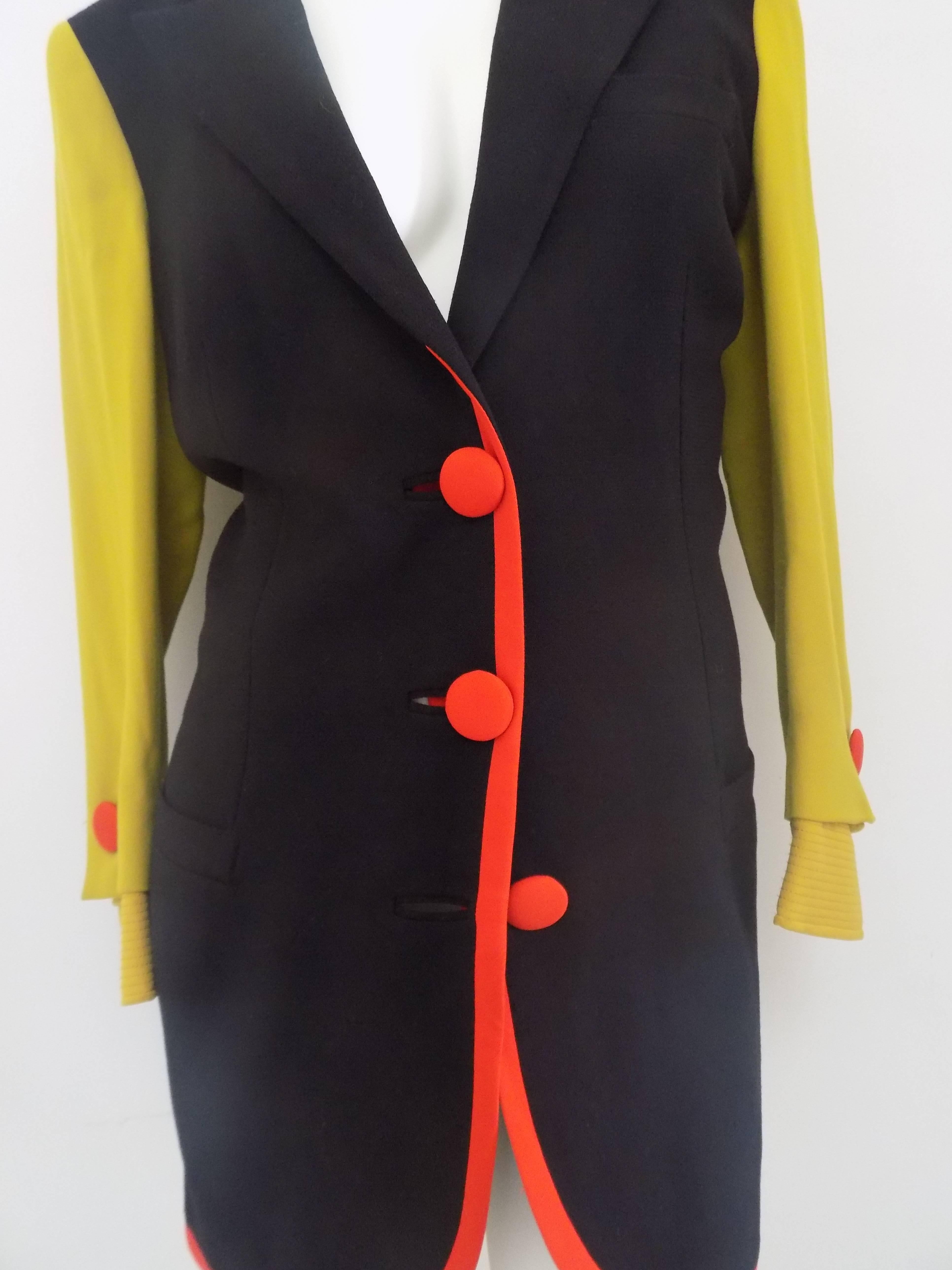 Black 1980s Gianni Versace Multicolour Jacket