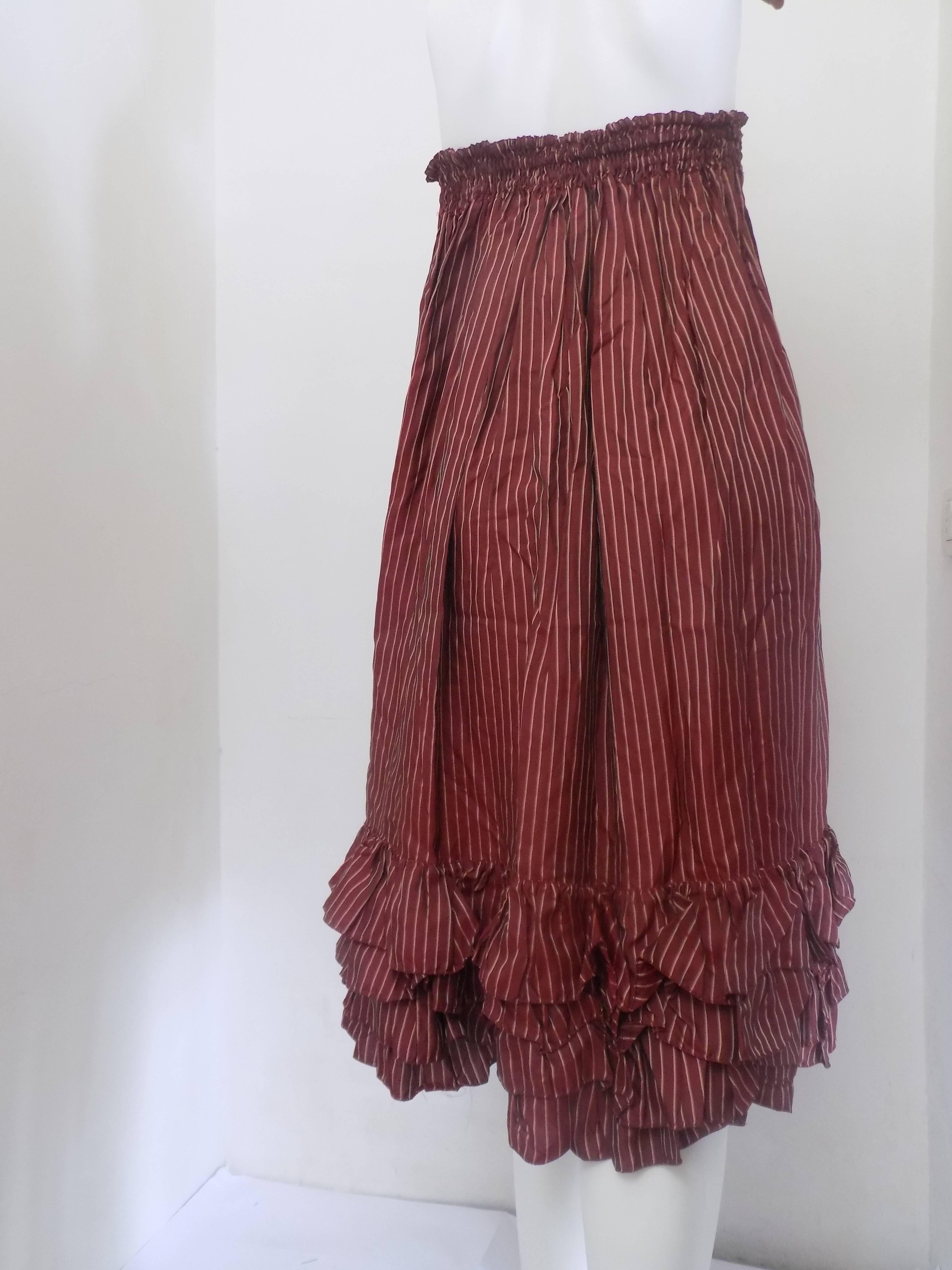 Brown 1970s Jean Paul Gaultier Bordeaux long skirt