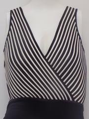 Valentino Vintage 1990s Black White Silk Bodysuit Size 8 Made in Italy
