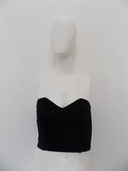 Alberta Ferretti Vintage Damen-Korsett-Top, Größe 46, blaue Viskose
