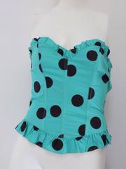 Fiorucci light green black pois corset