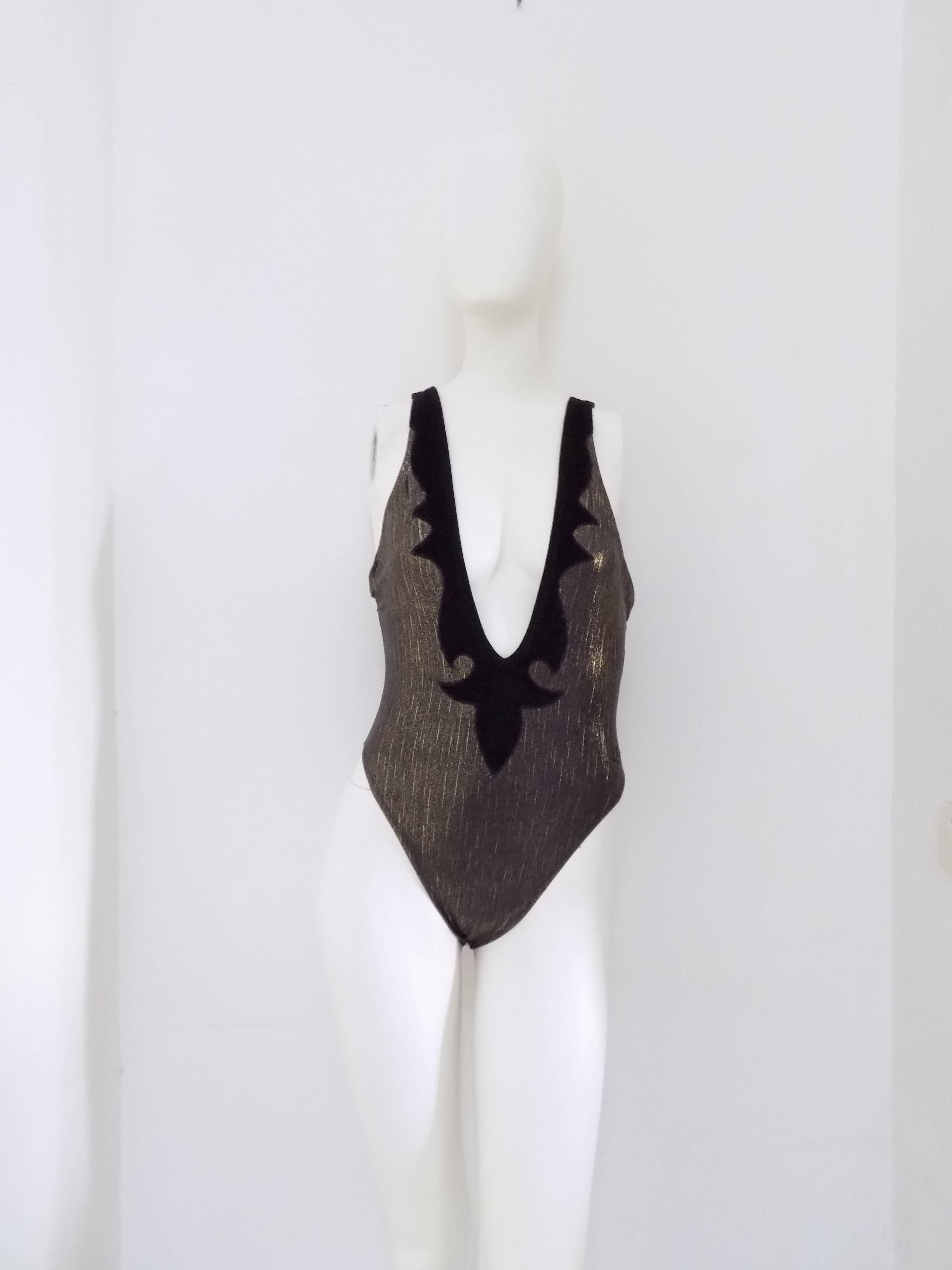 Fendi Black metallic Beachwear Swimwear In Excellent Condition In Capri, IT