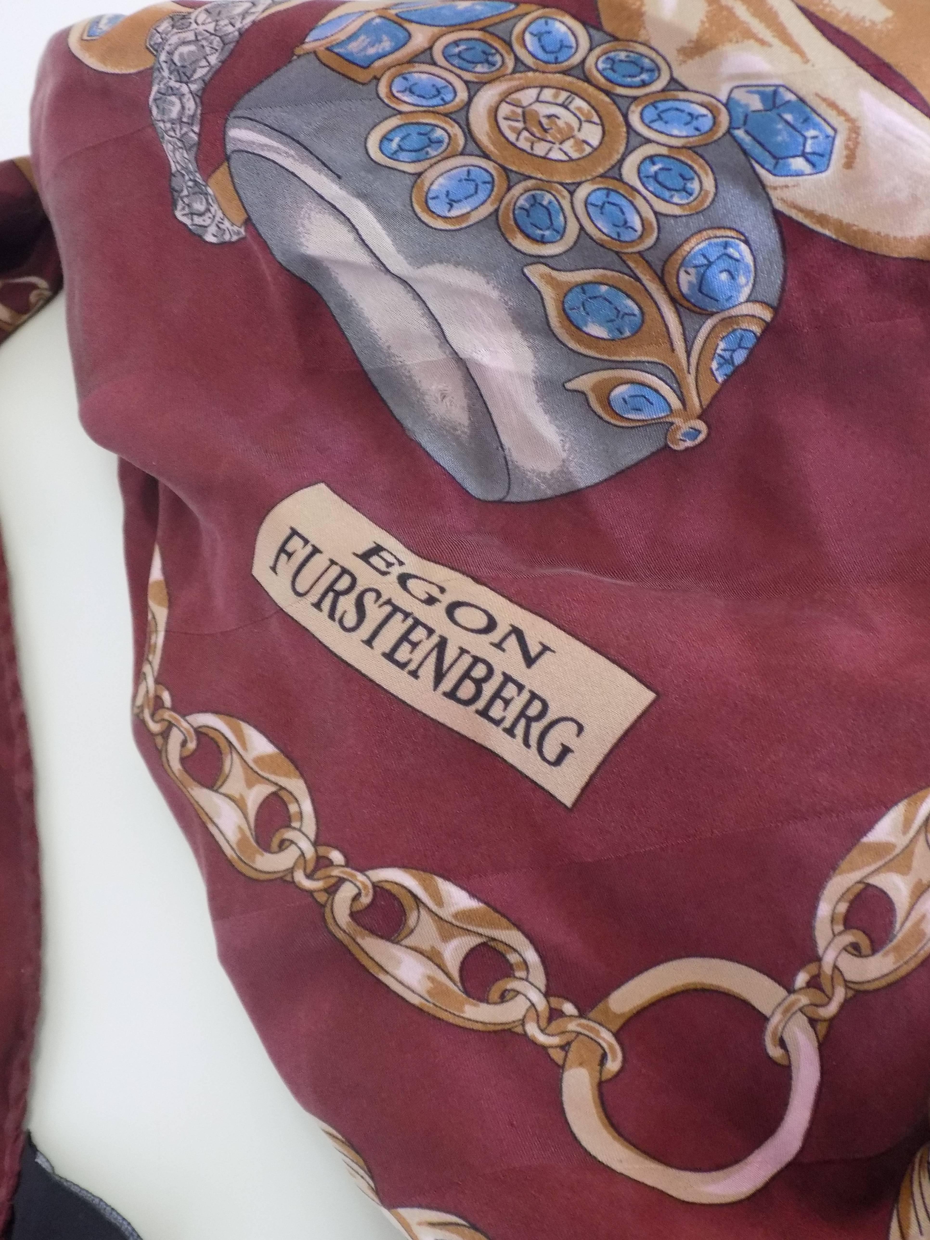 1980s Egon Furstenberg Rare Silk Foulard at 1stDibs | egon furstenberg  scarf, egon furstenberg bags
