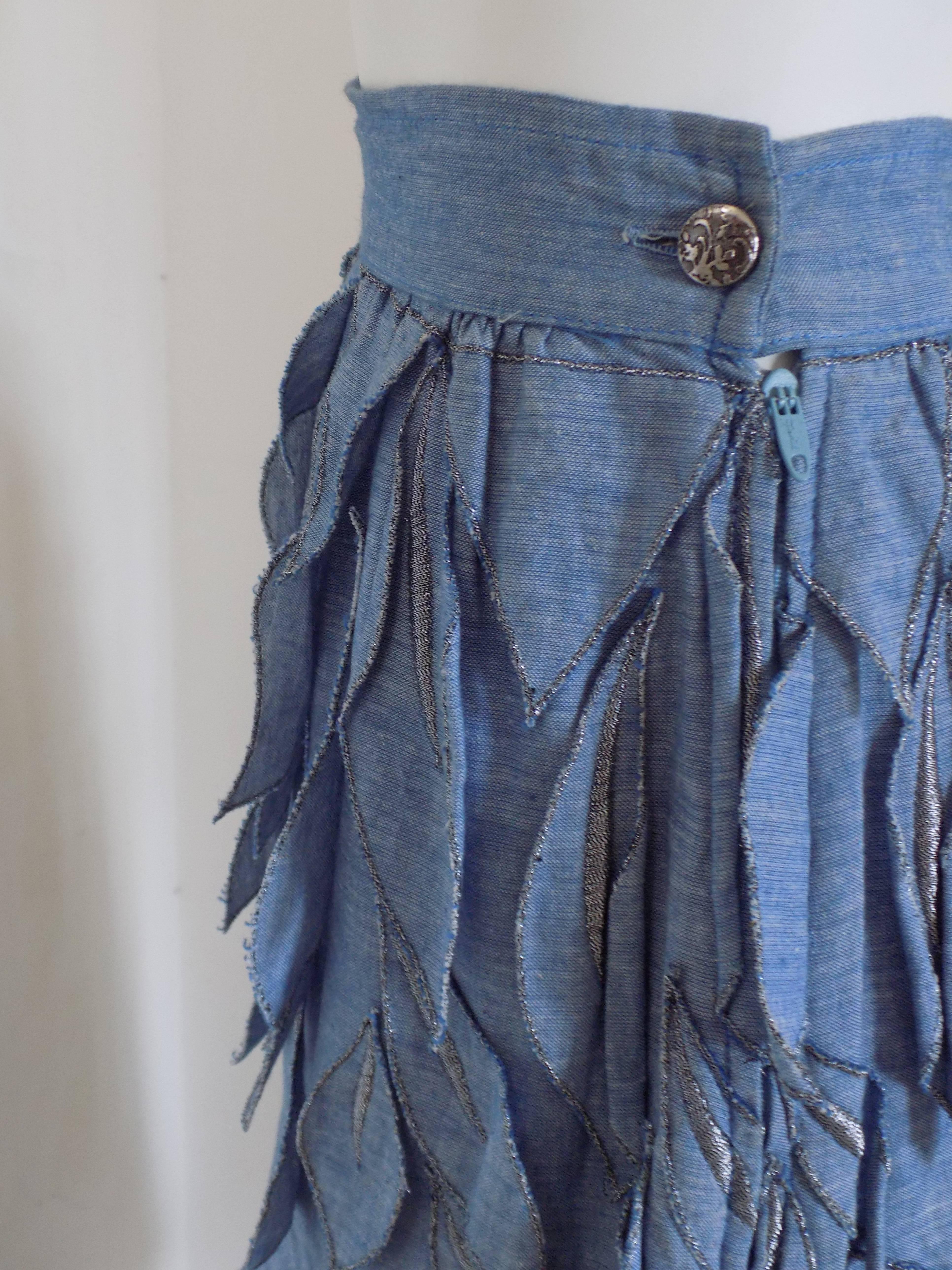 Blue 1980s Carlito Blu denim skirt