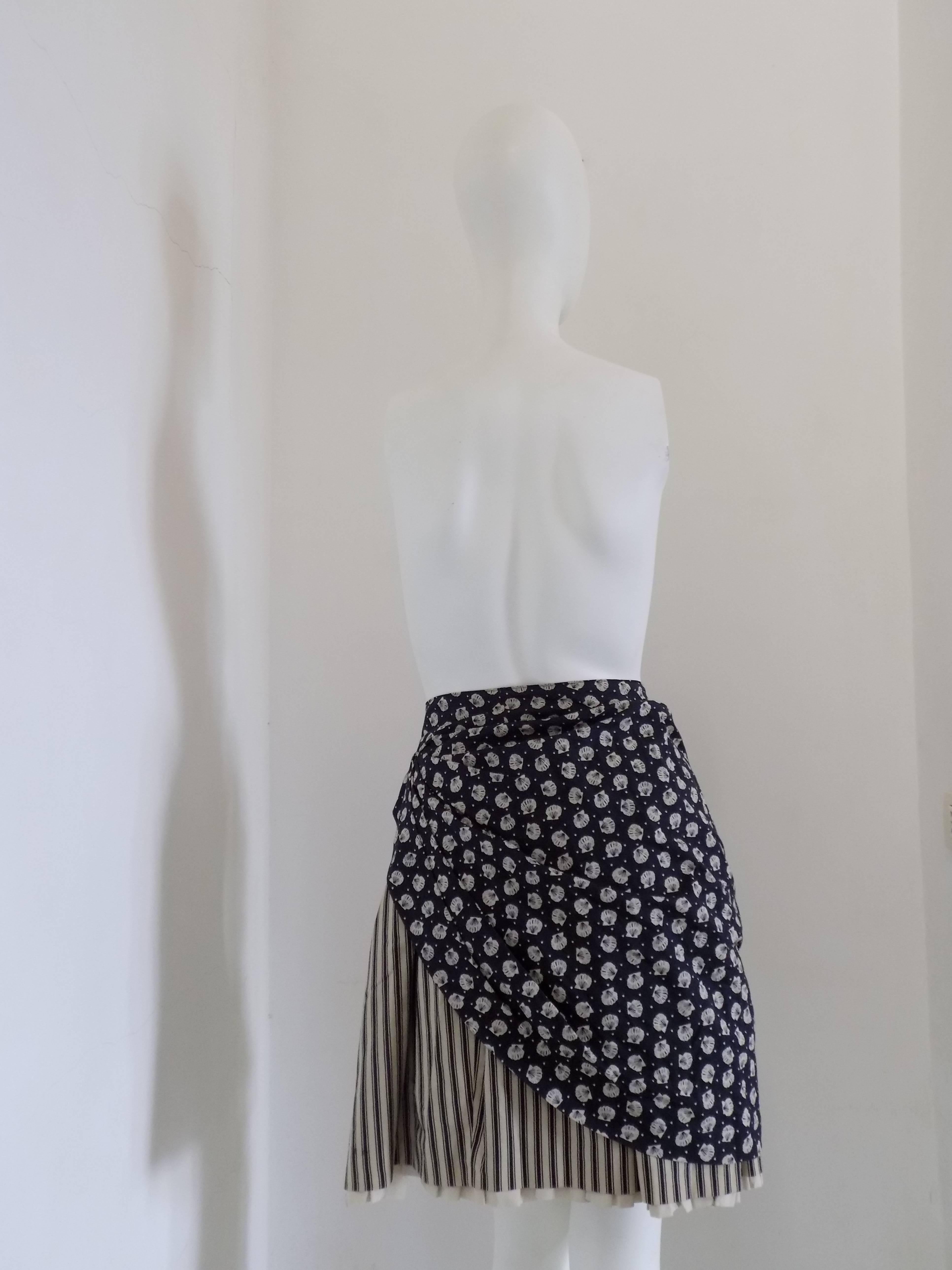 Black 1970 Byblos multicolour cotton skirt