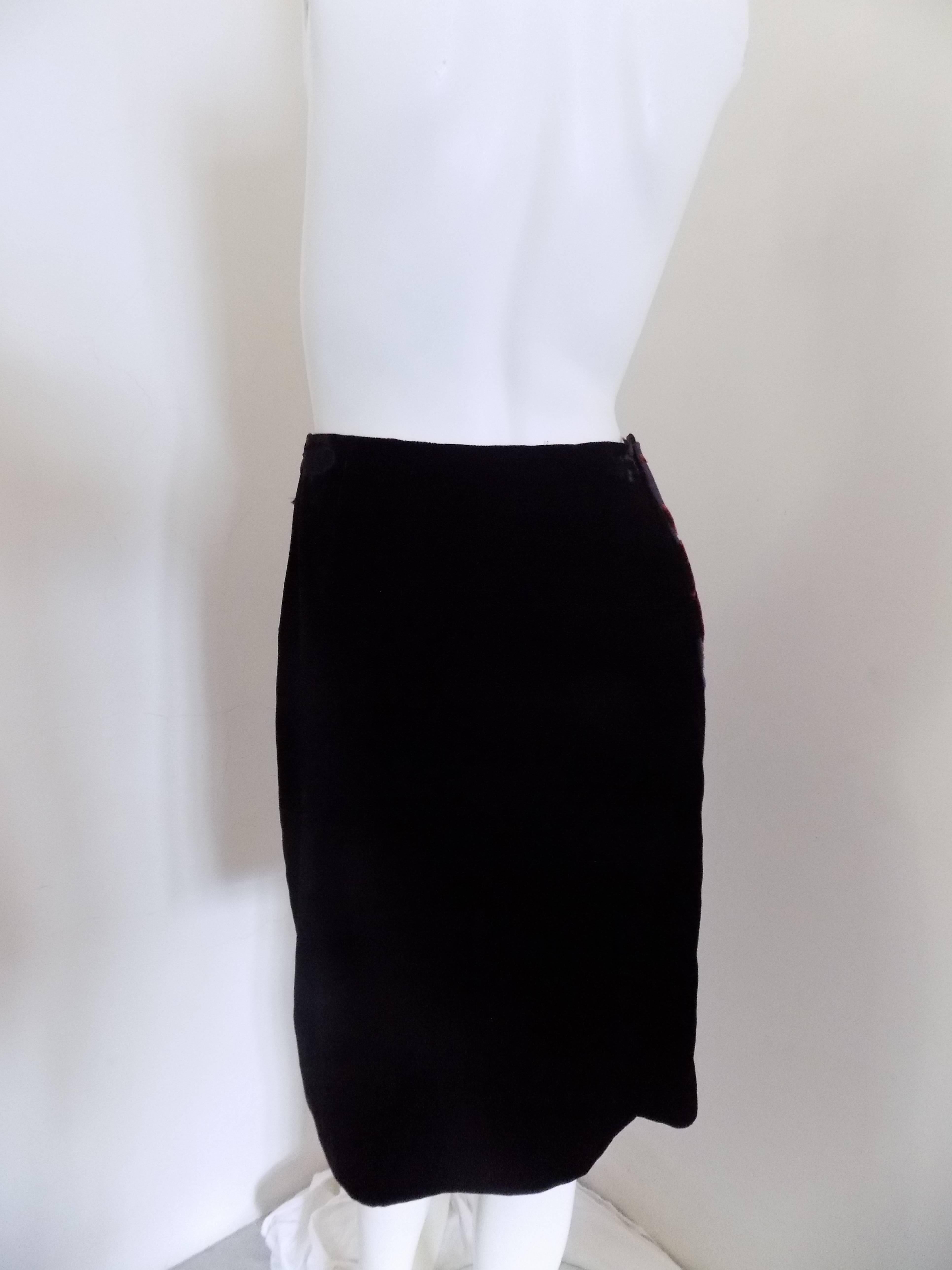 Women's Prada Velvet black purple skirt 