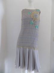 simon and cailand's grey long dress