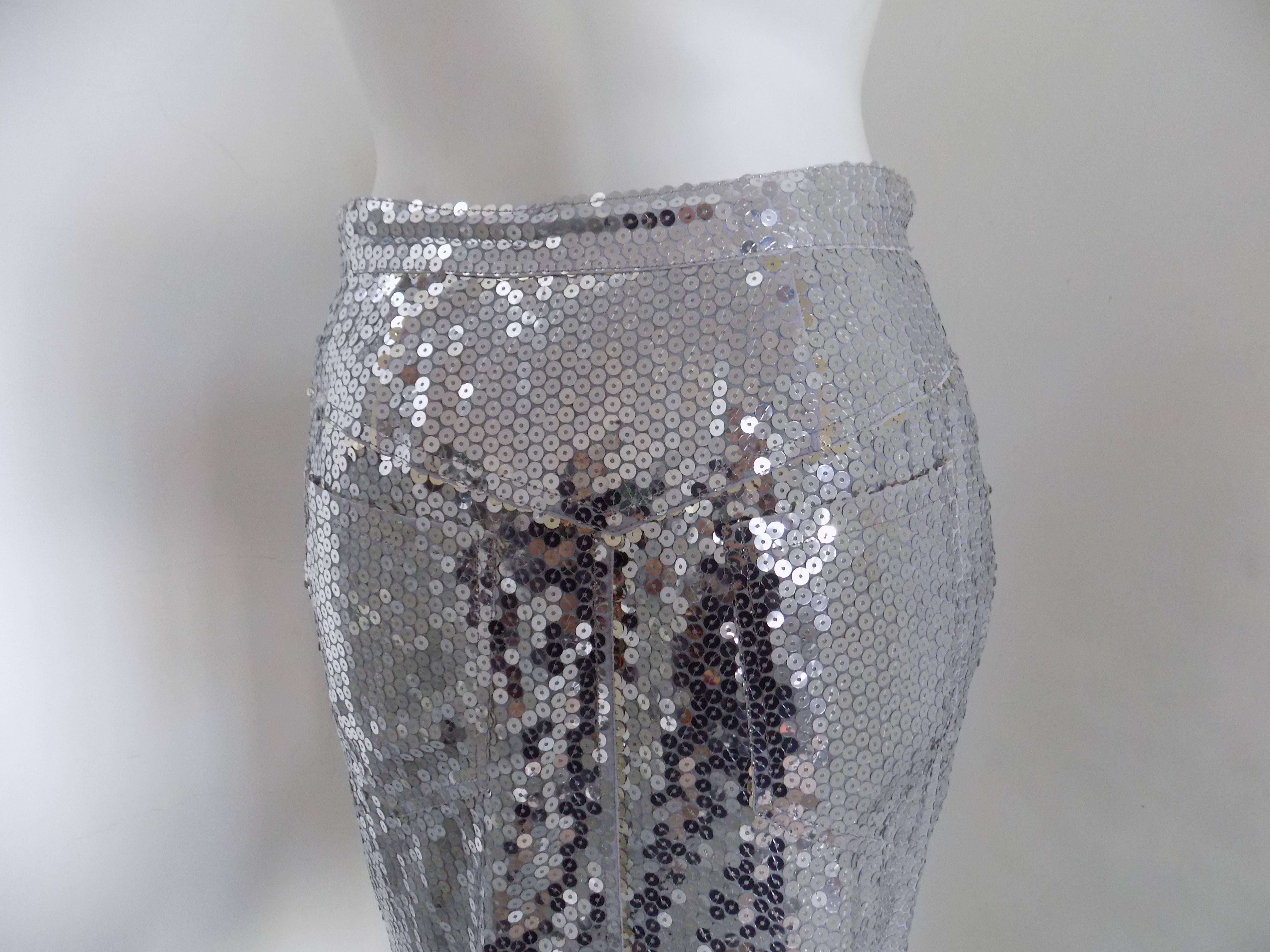Gray Blumarine silve sequins skirt