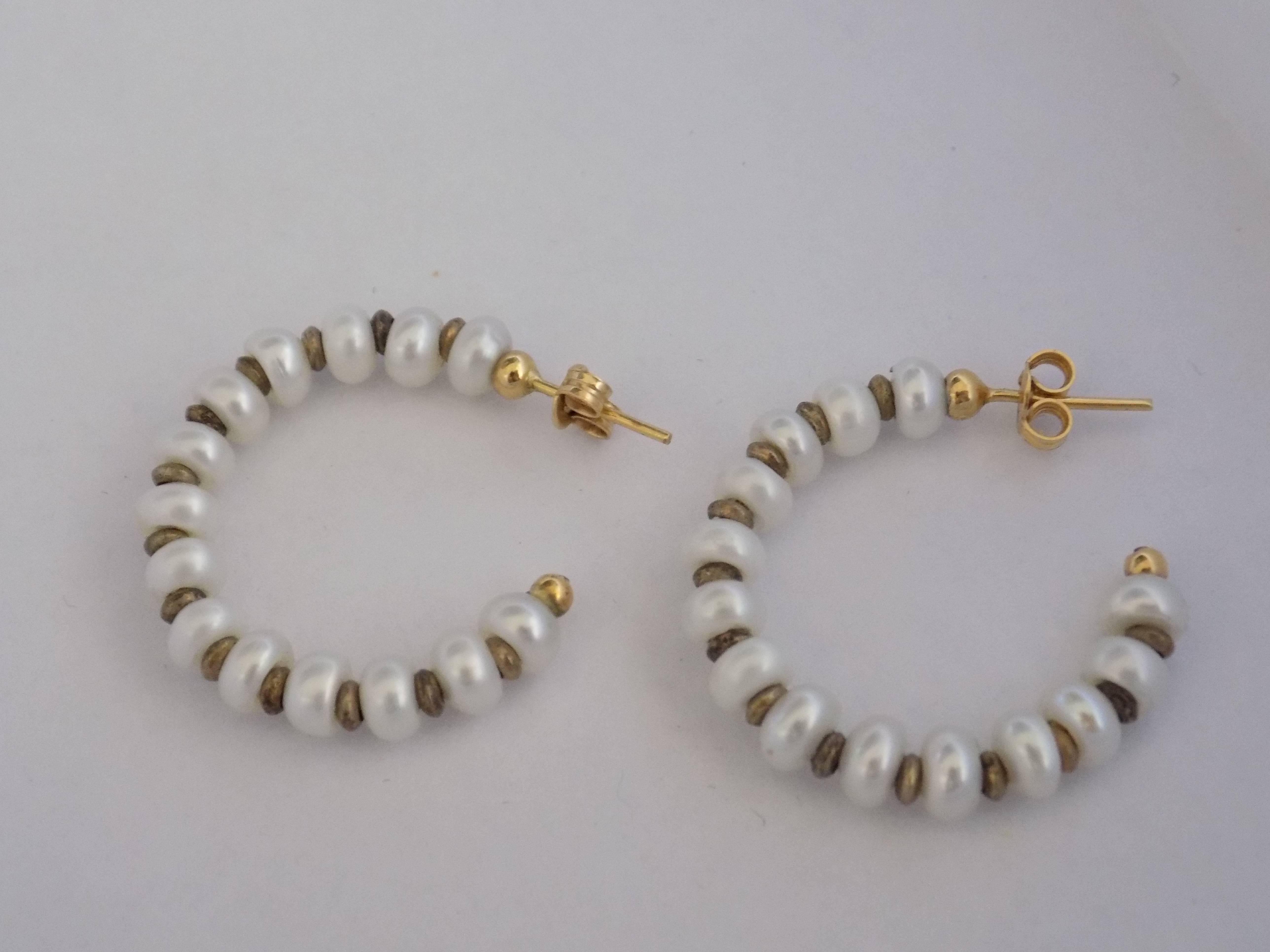 18kt Gold Pearls Earrings In New Condition For Sale In Capri, IT